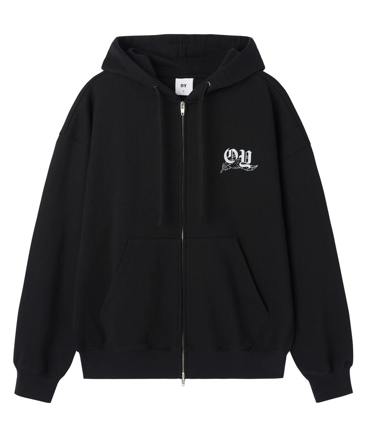 오픈야드(오와이)(OPENYARD(OY)) HOLY WINGS HOODIE ZIP UP - BLACK