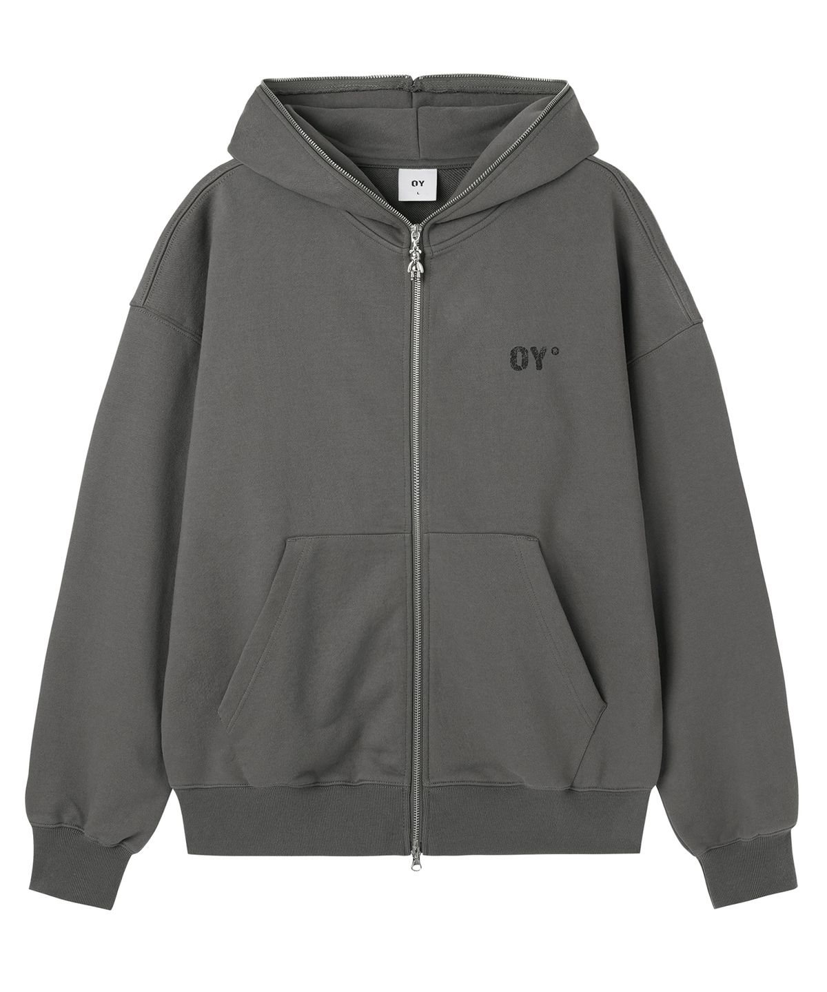 오픈야드(오와이)(OPENYARD(OY)) FADED DOLLY MASK HOODIE ZIP UP - DARK GREY