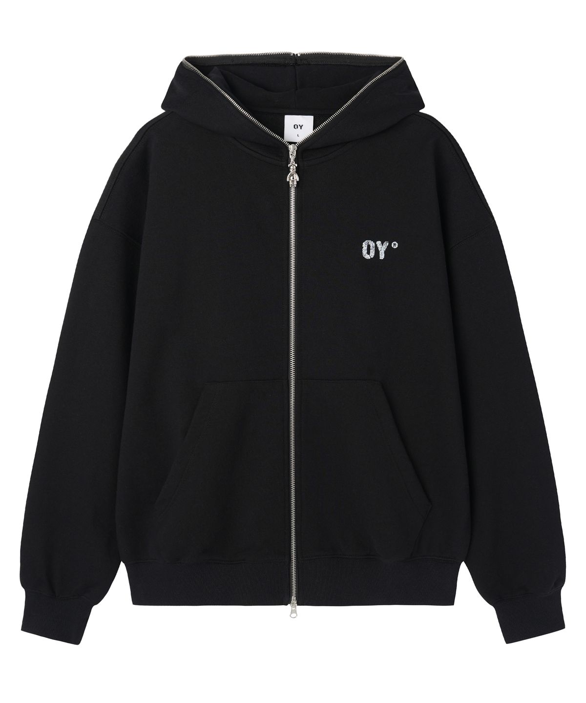 오픈야드(오와이)(OPENYARD(OY)) FADED DOLLY MASK HOODIE ZIP UP - BLACK