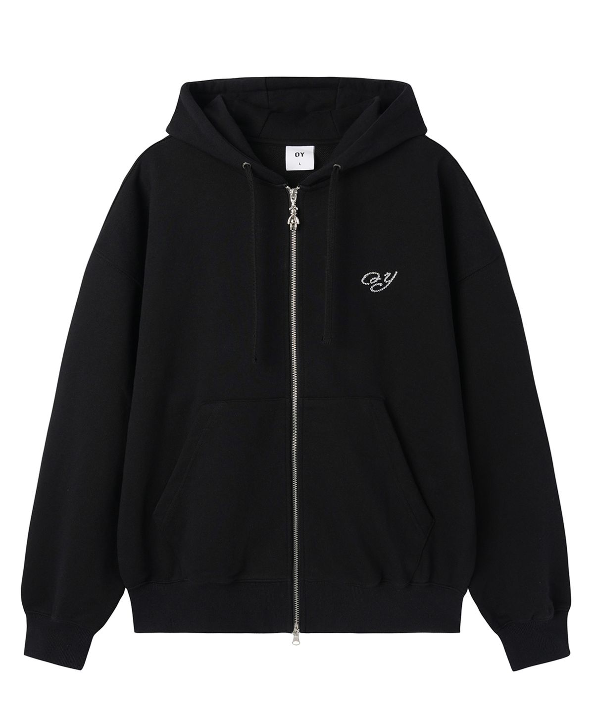오픈야드(오와이)(OPENYARD(OY)) DOLLY STONE EAR HOODIE ZIP UP - BLACK
