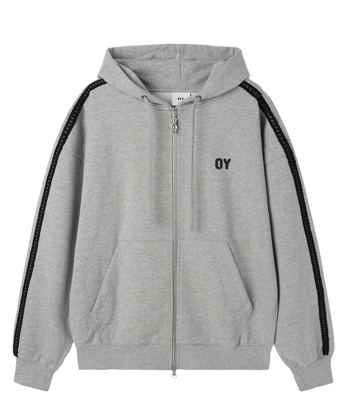 오픈야드(오와이)(OPENYARD(OY)) LACE DOLLY HOODIE ZIP UP - MID GREY