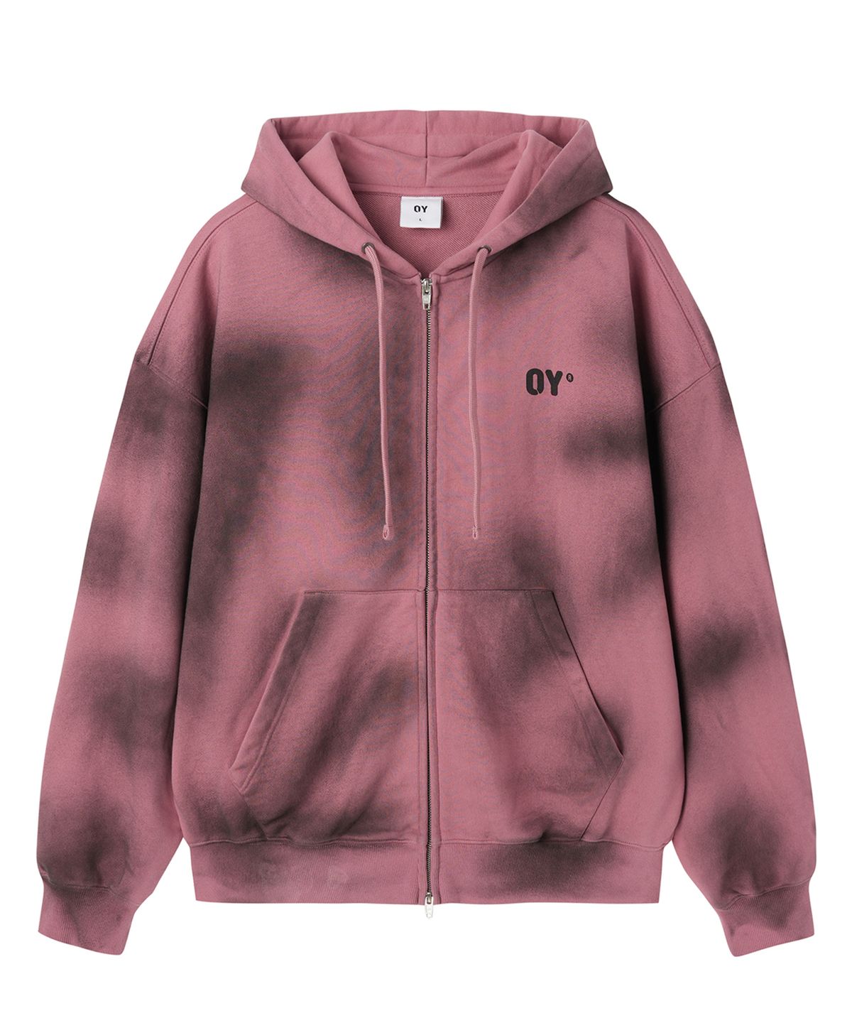 오픈야드(오와이)(OPENYARD(OY)) DIRTY SPRAY MELTING DOLLY HOODIE ZIP UP - PINK