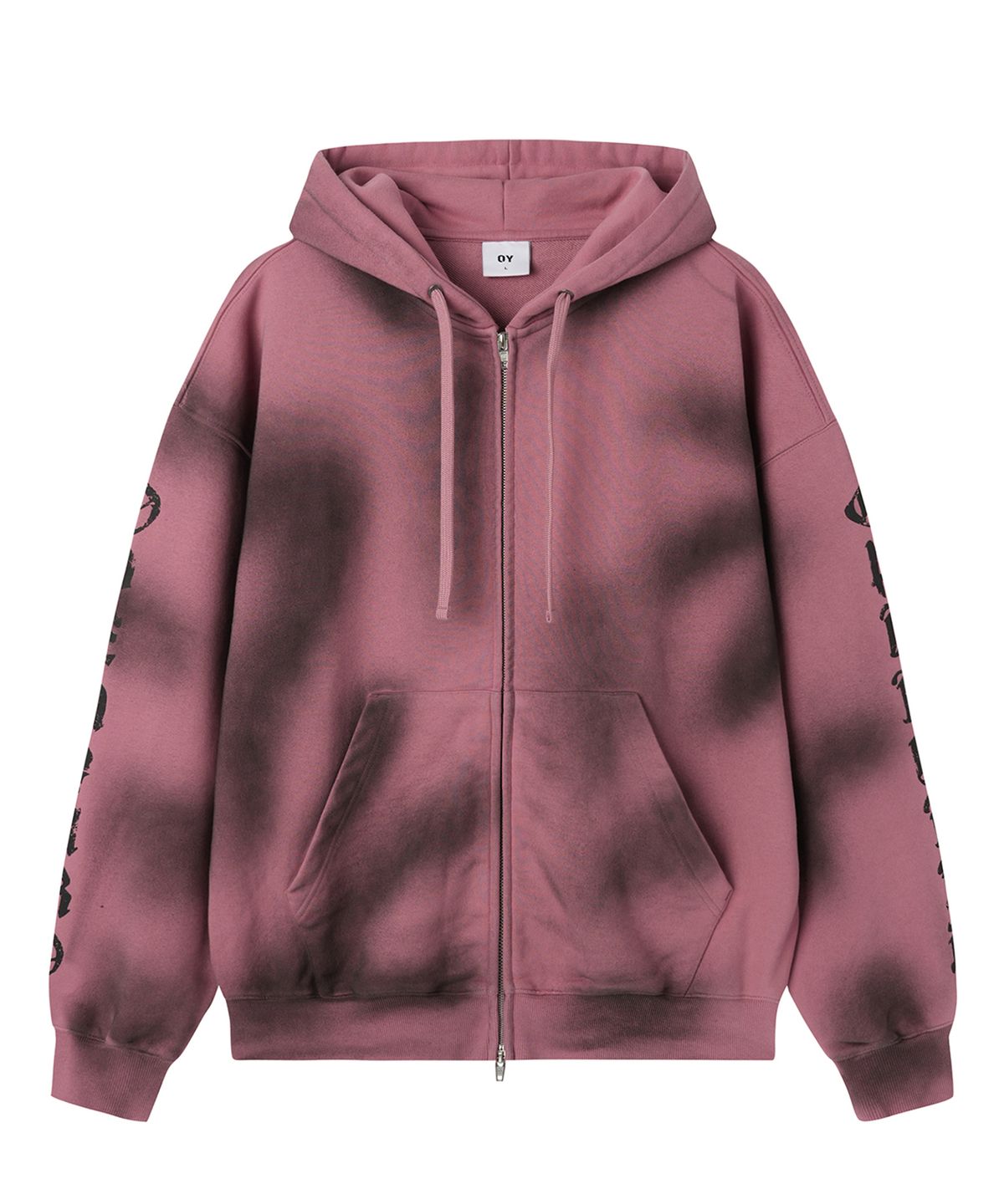 오픈야드(오와이)(OPENYARD(OY)) DIRTY SPRAY EFFECT HOODIE ZIP UP - PINK