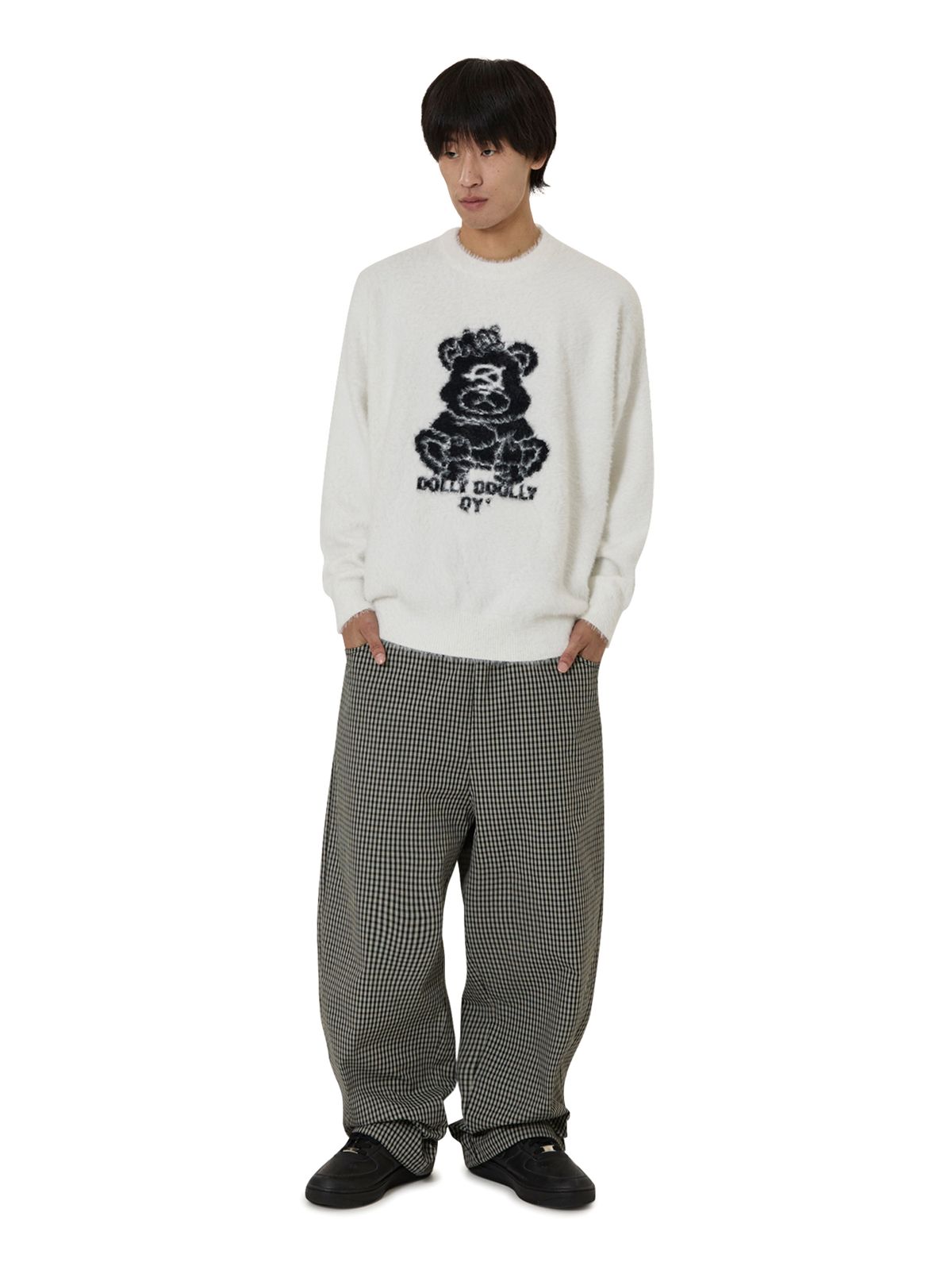 오픈야드(오와이)(OPENYARD(OY)) MULTI DOLLY HAIRY KNIT - WHITE