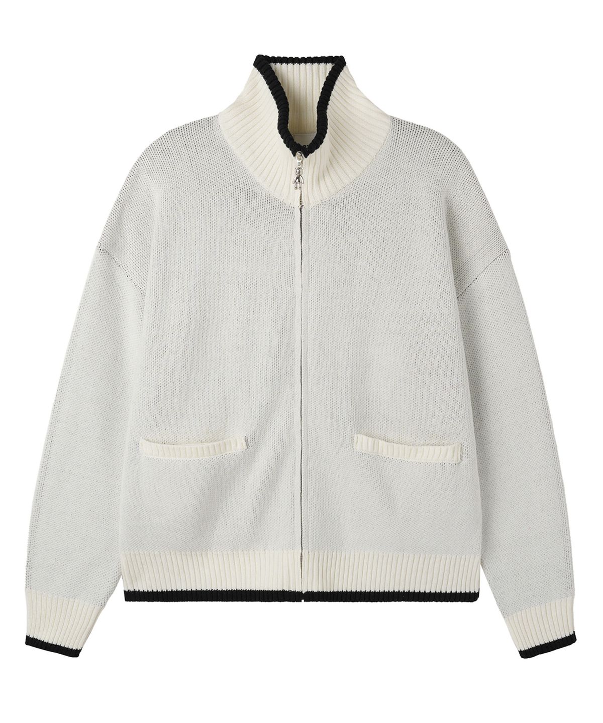 오픈야드(오와이)(OPENYARD(OY)) DOLLY KNIT ZIP UP - WHITE