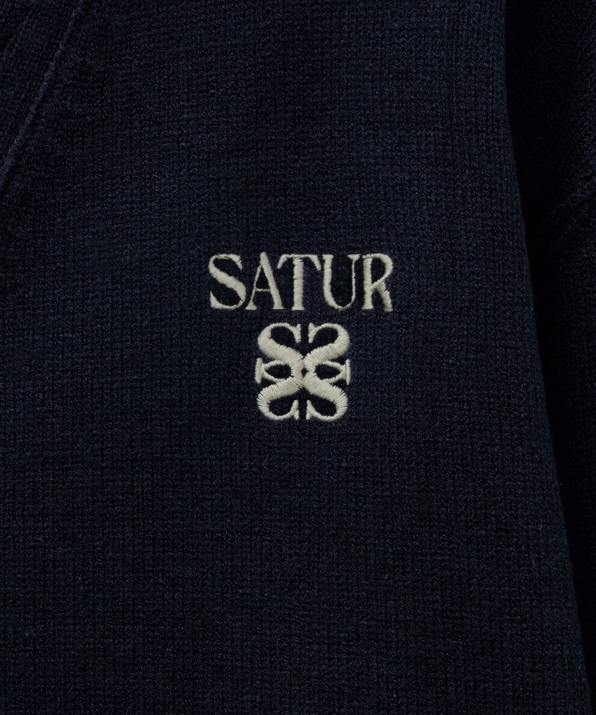 세터(SATUR) 아웃라인 베이직 브이넥 가디건 네이비