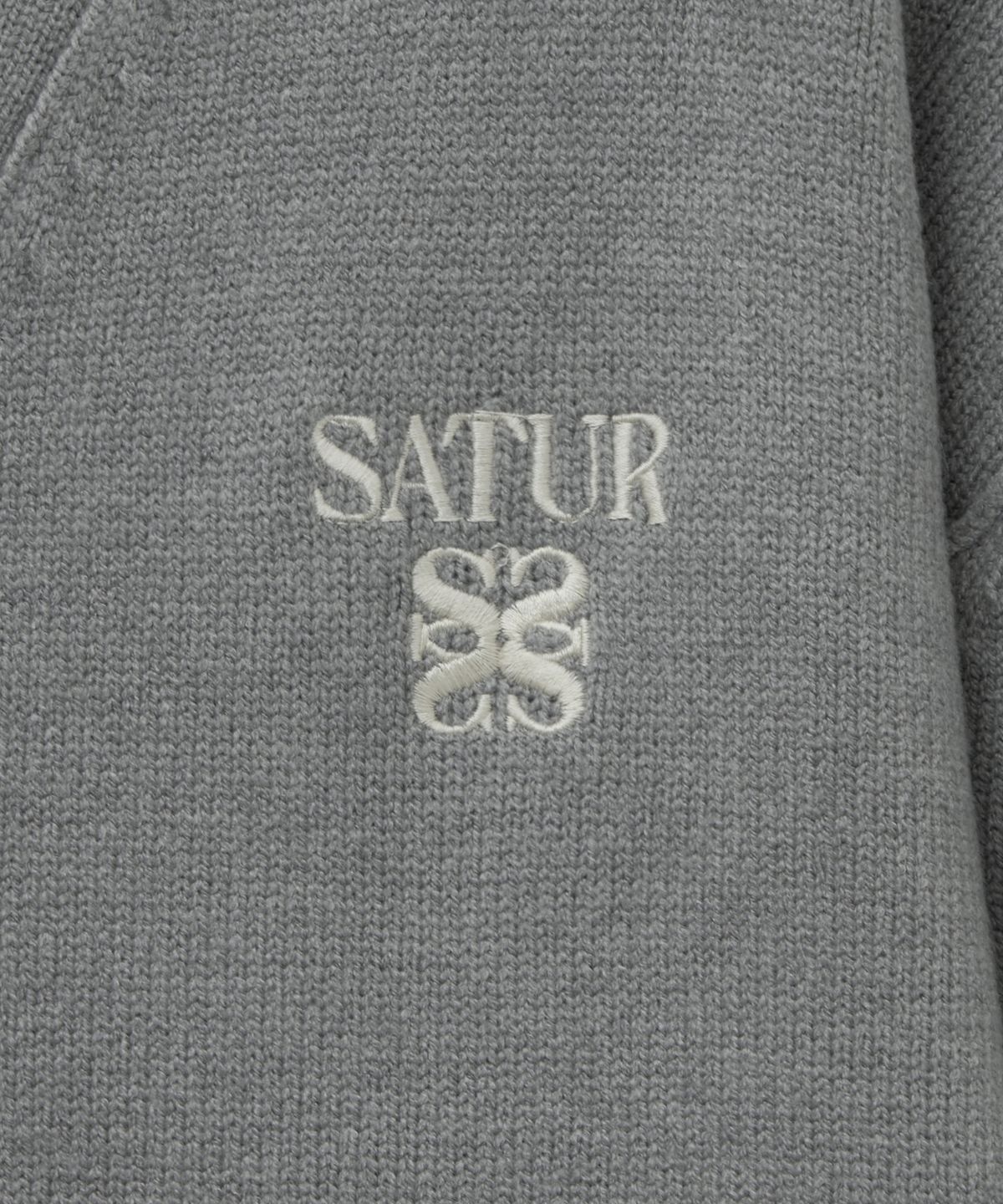 세터(SATUR) 아웃라인 베이직 브이넥 가디건 멜란지 그레이