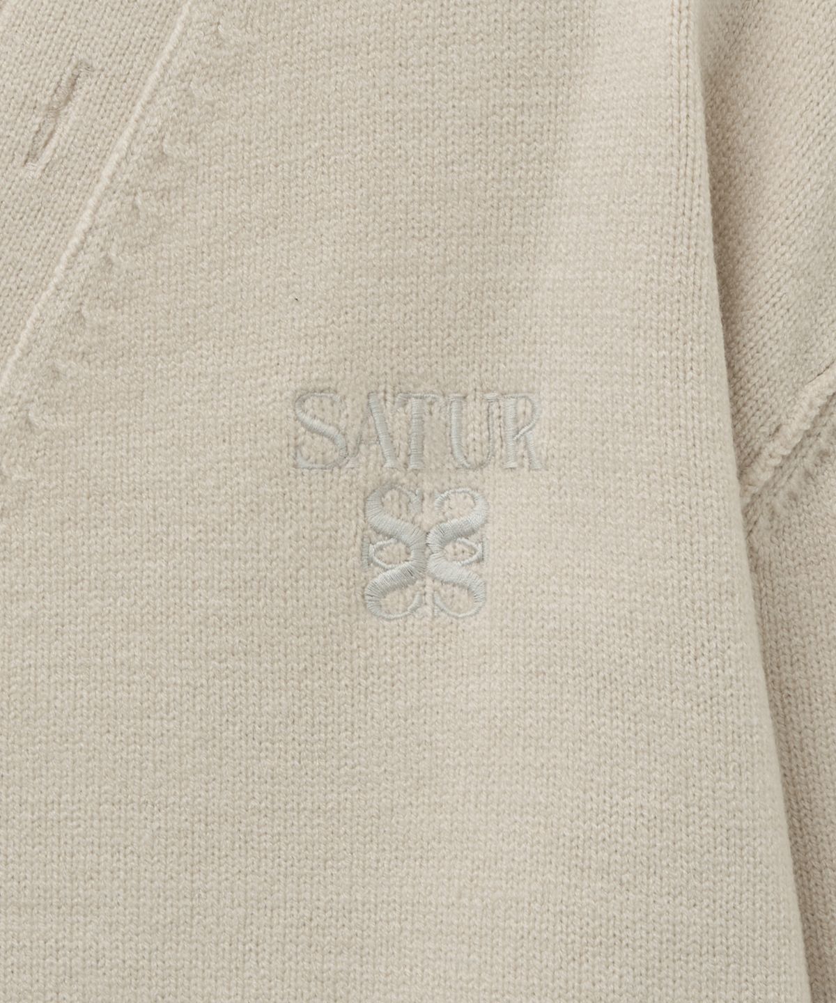 세터(SATUR) 아웃라인 베이직 브이넥 가디건 크림