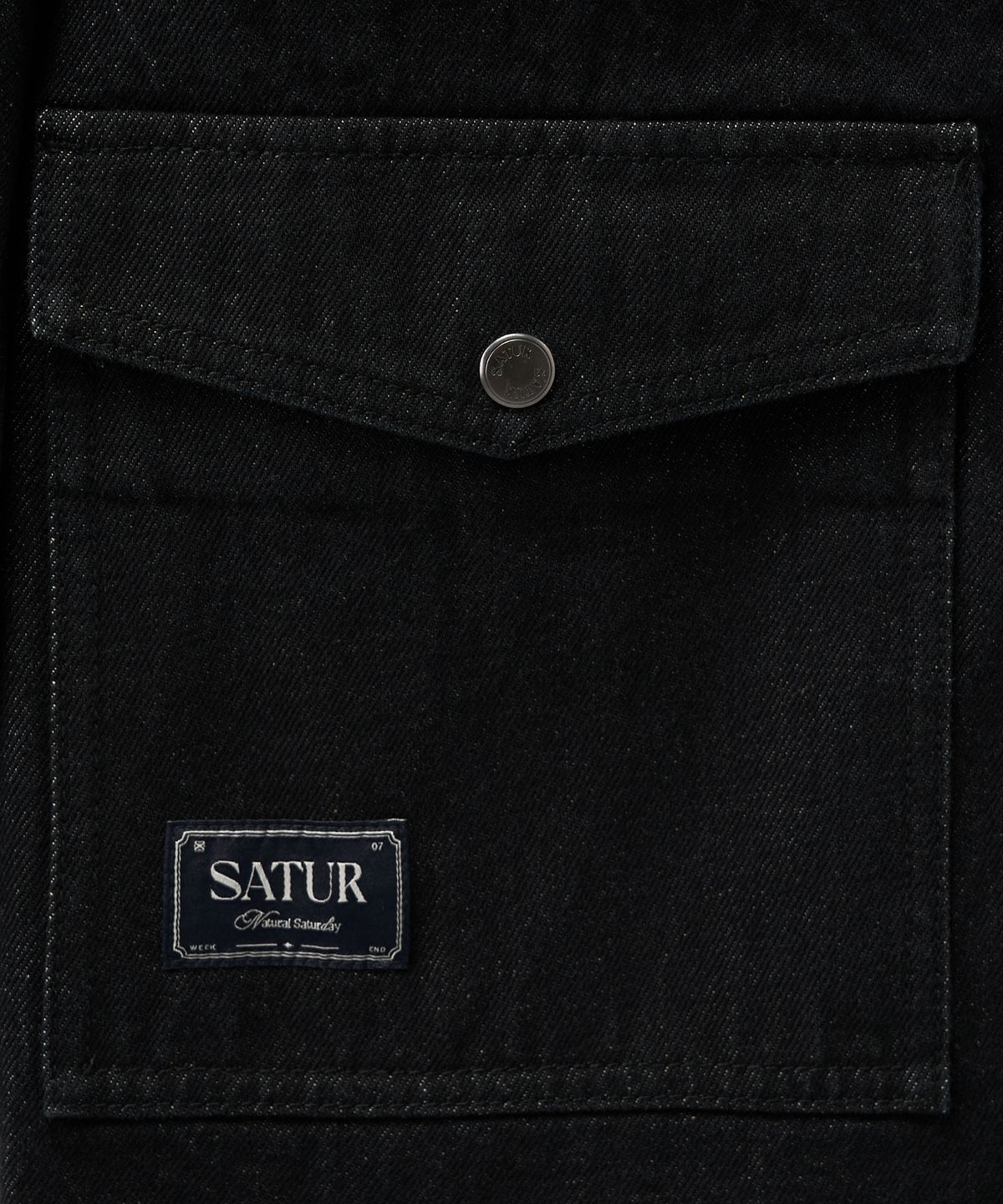 세터(SATUR) (W) 논페이드 데님 하프 싱글 자켓 블랙