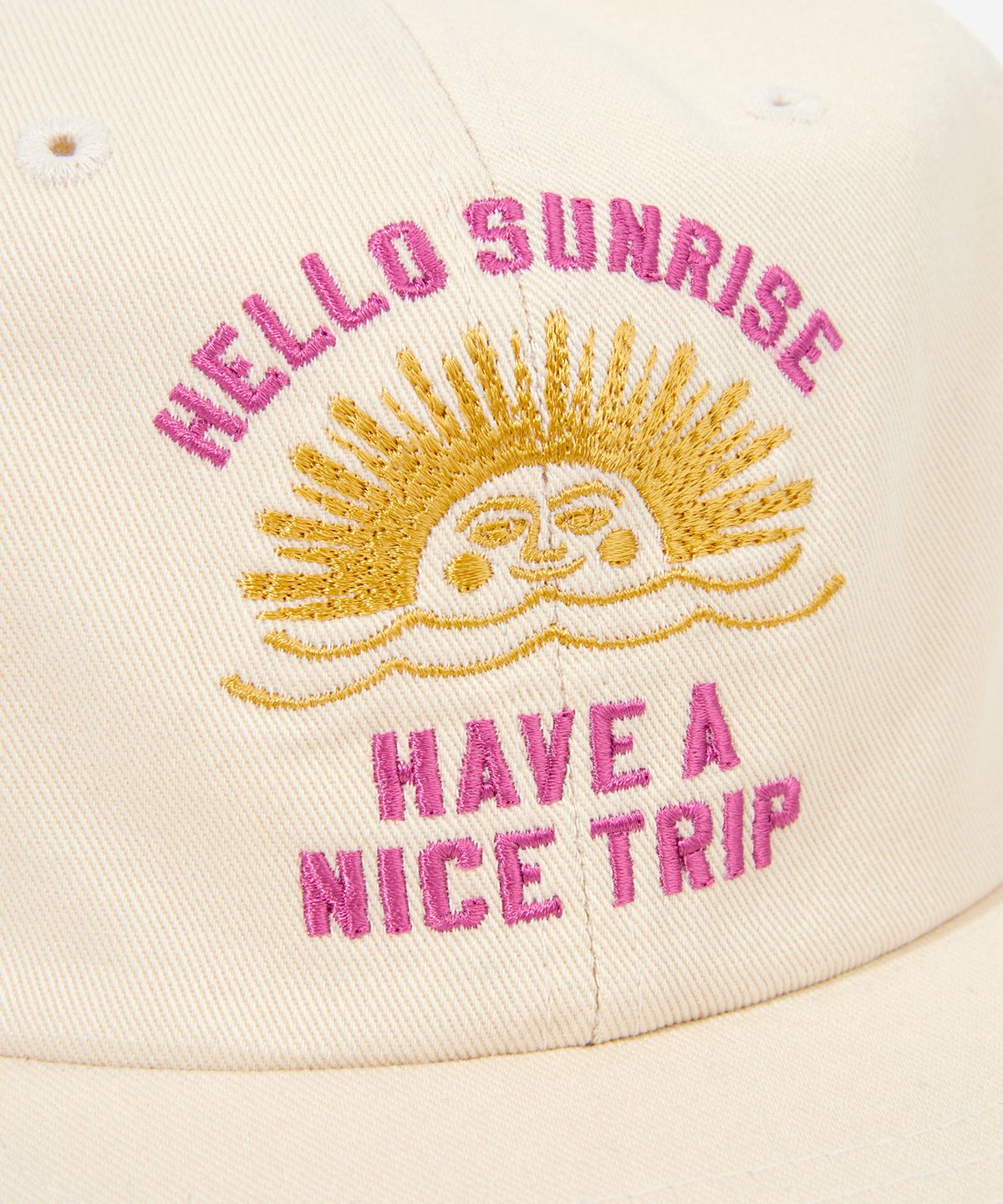 헬로 선라이즈(HELLO SUNRISE) VTG Arch Logo Relaxed Fit 6P Cap_Ivory