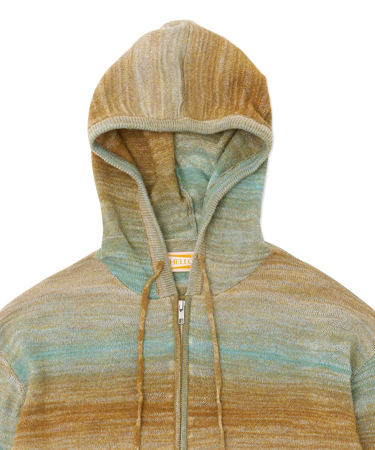 헬로 선라이즈(HELLO SUNRISE) Gradation Knit Zip Up Hoodie_Beige