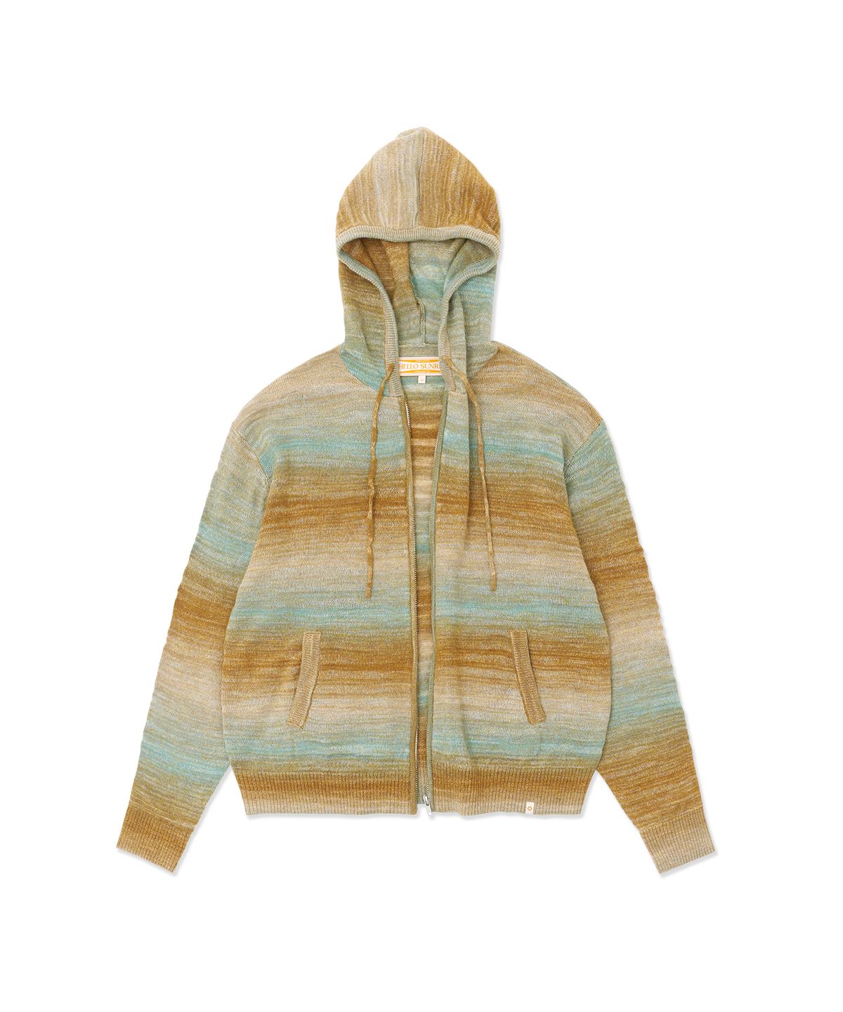 헬로 선라이즈(HELLO SUNRISE) Gradation Knit Zip Up Hoodie_Beige