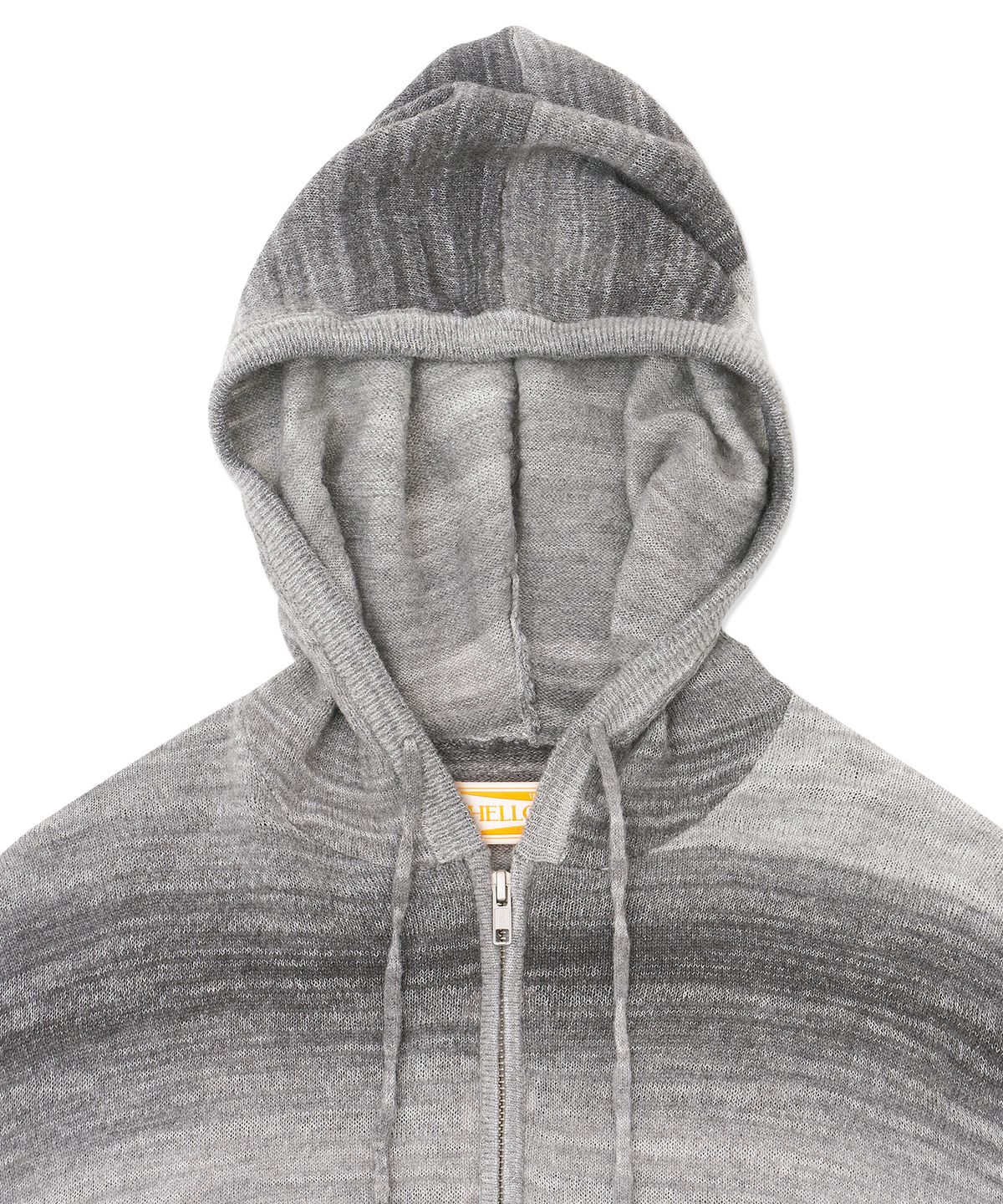 헬로 선라이즈(HELLO SUNRISE) Gradation Knit Zip Up Hoodie_Black