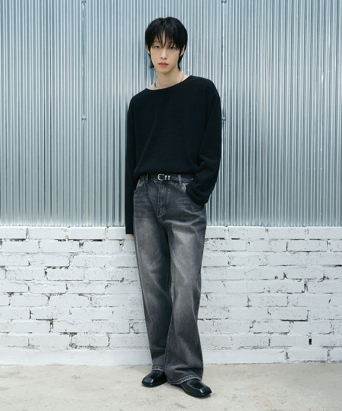 엘엑스티(LXT) 소프트 크롭 니트 롱슬리브 [블랙]