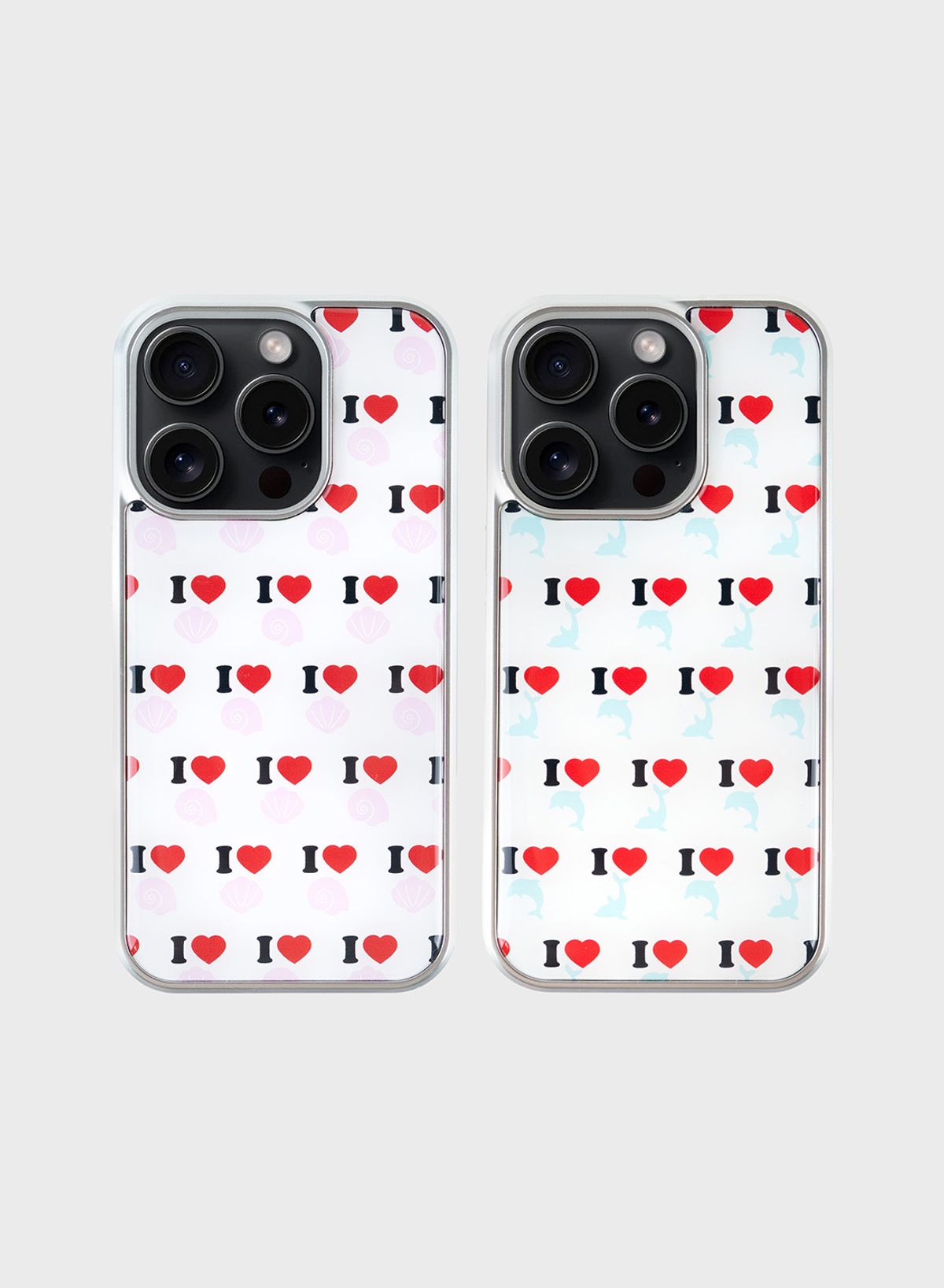꼴라주바캉스(COLLAGEVACANCE) I Love Sea Friends Pattern Silver Epoxy Case (폰케이스) - 4type