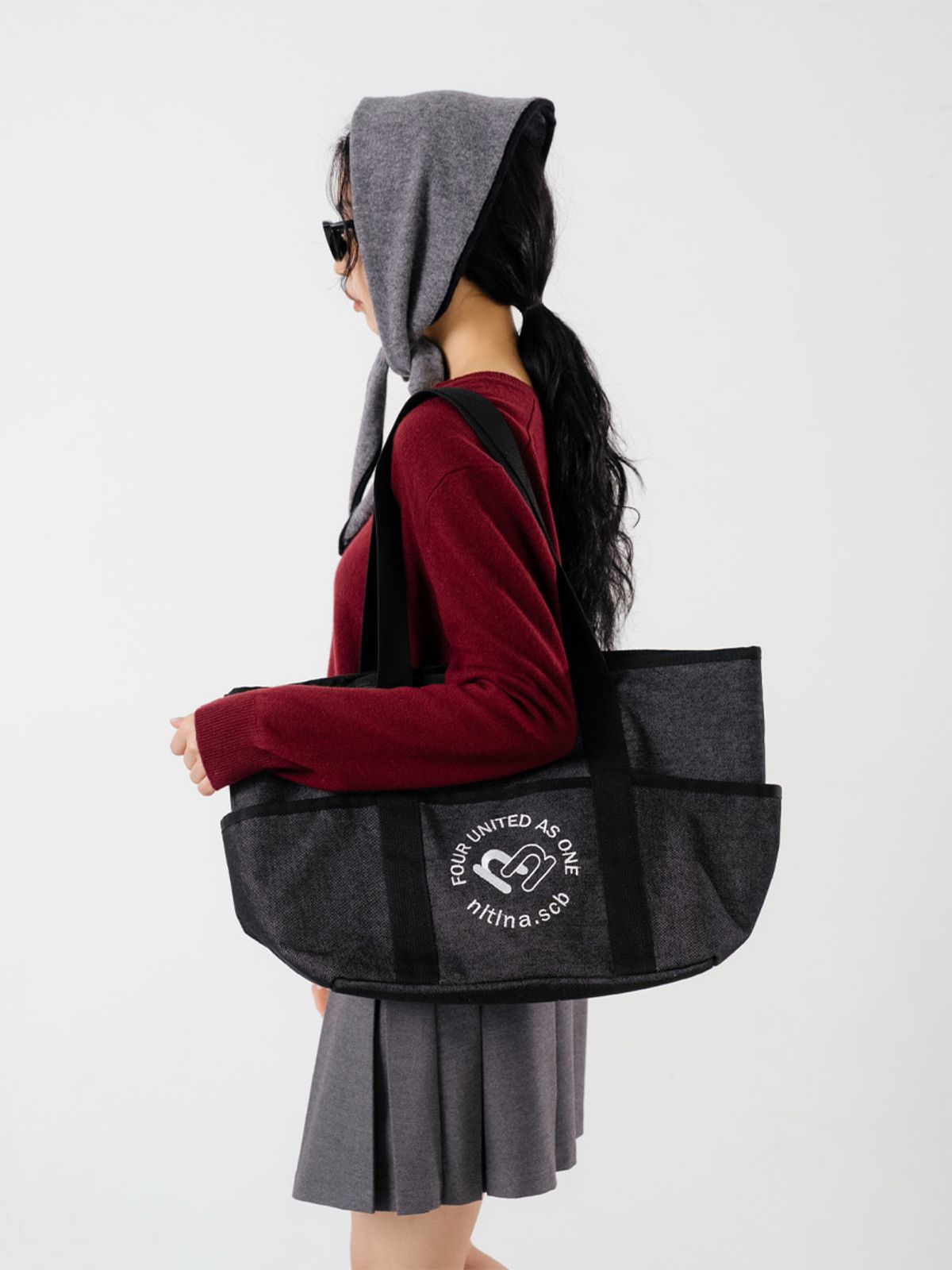 니티나(NITINA) 데님 숄더 BAG  BK