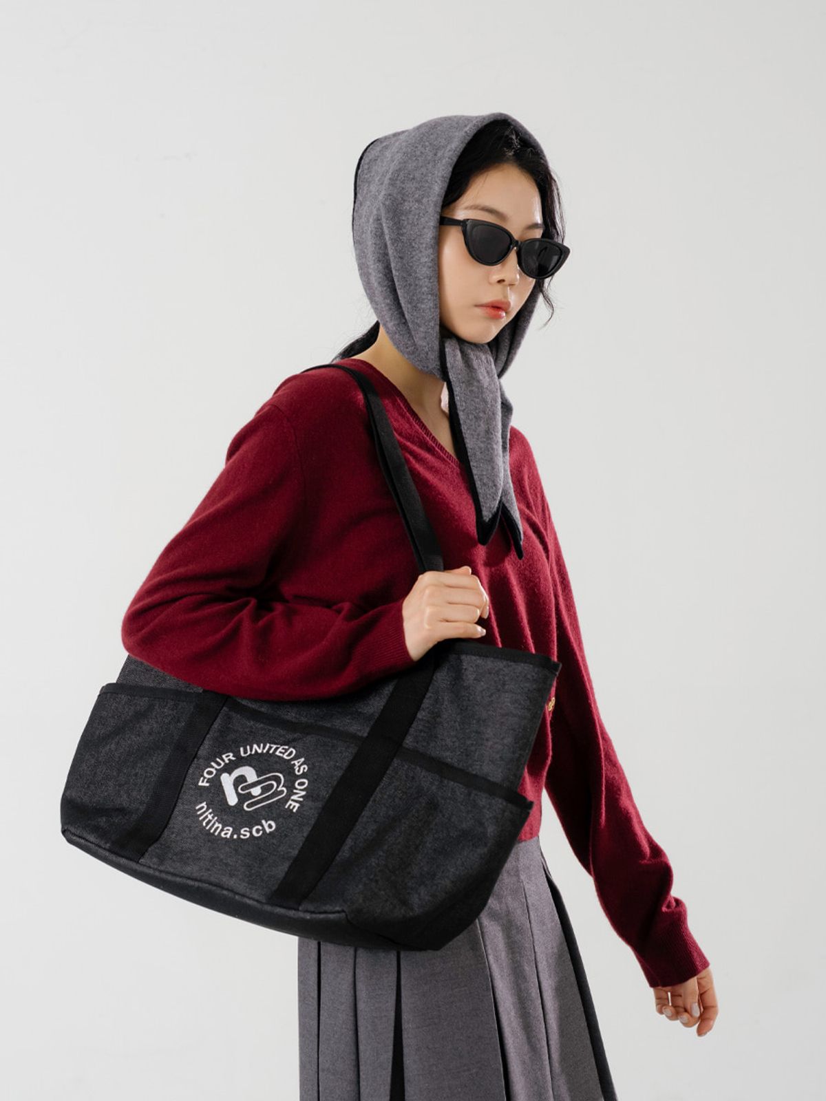 니티나(NITINA) 데님 숄더 BAG  BK