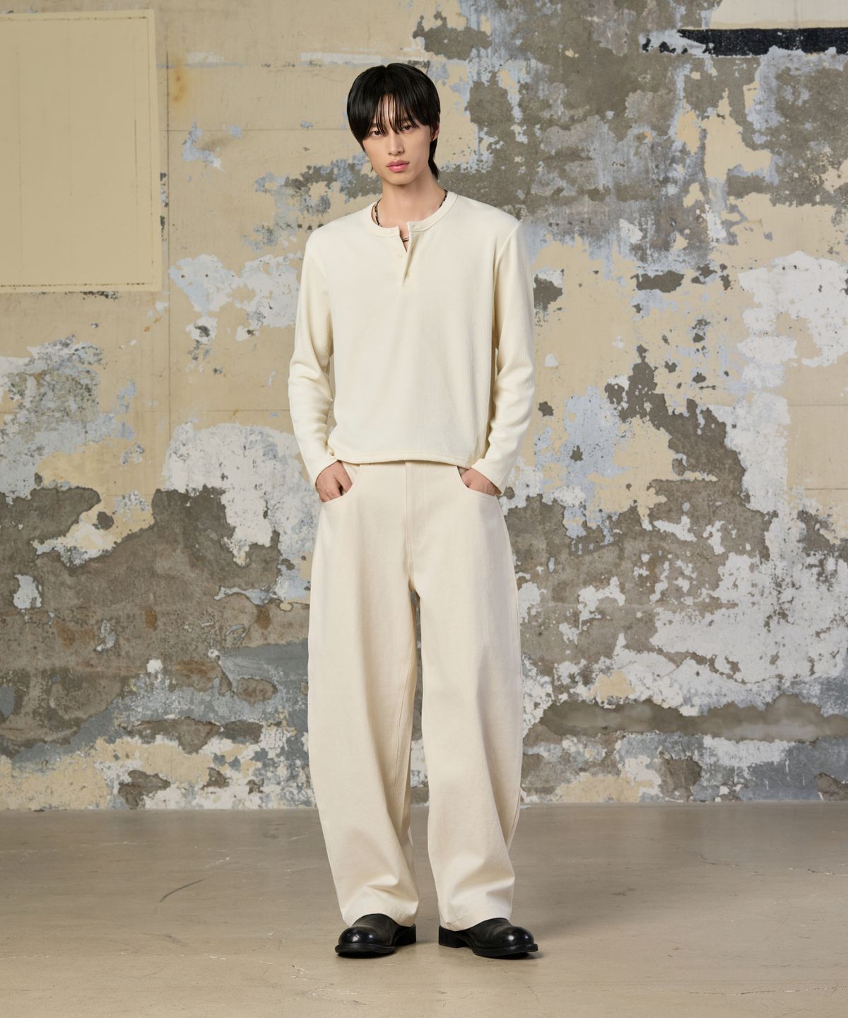 효지(HYOJI) FW 세미 커브드 카치온 팬츠 (8컬러)