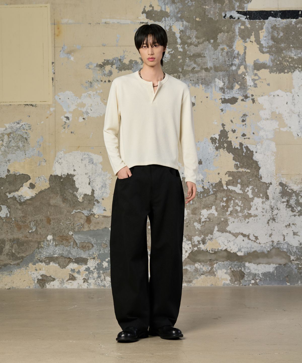 효지(HYOJI) FW 세미 커브드 카치온 팬츠 (8컬러)
