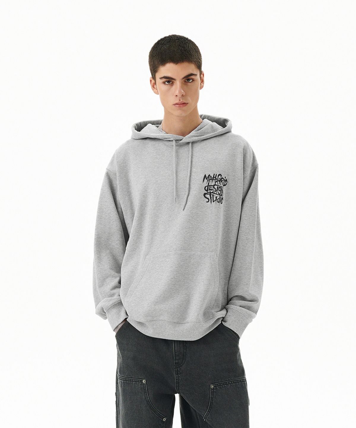 마하그리드(MAHAGRID) SLASH LOGO HOODIE GREY(MG2FFMM427A)