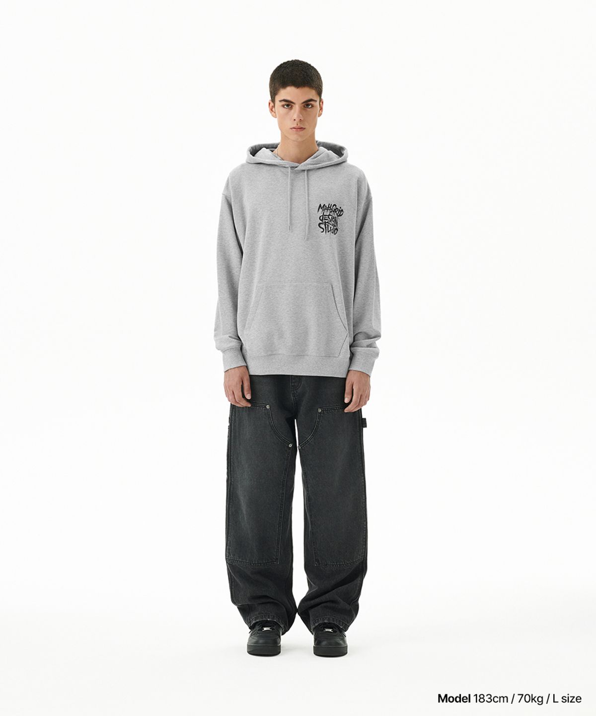 마하그리드(MAHAGRID) SLASH LOGO HOODIE GREY(MG2FFMM427A)