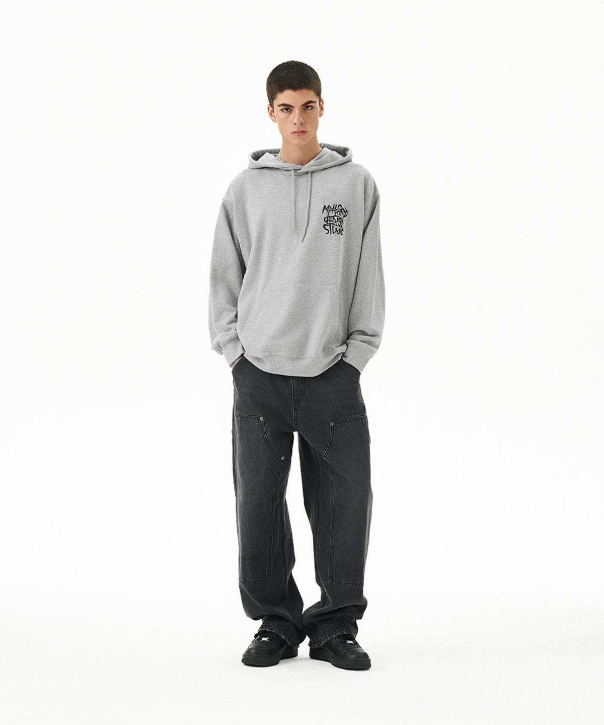 마하그리드(MAHAGRID) SLASH LOGO HOODIE GREY(MG2FFMM427A)