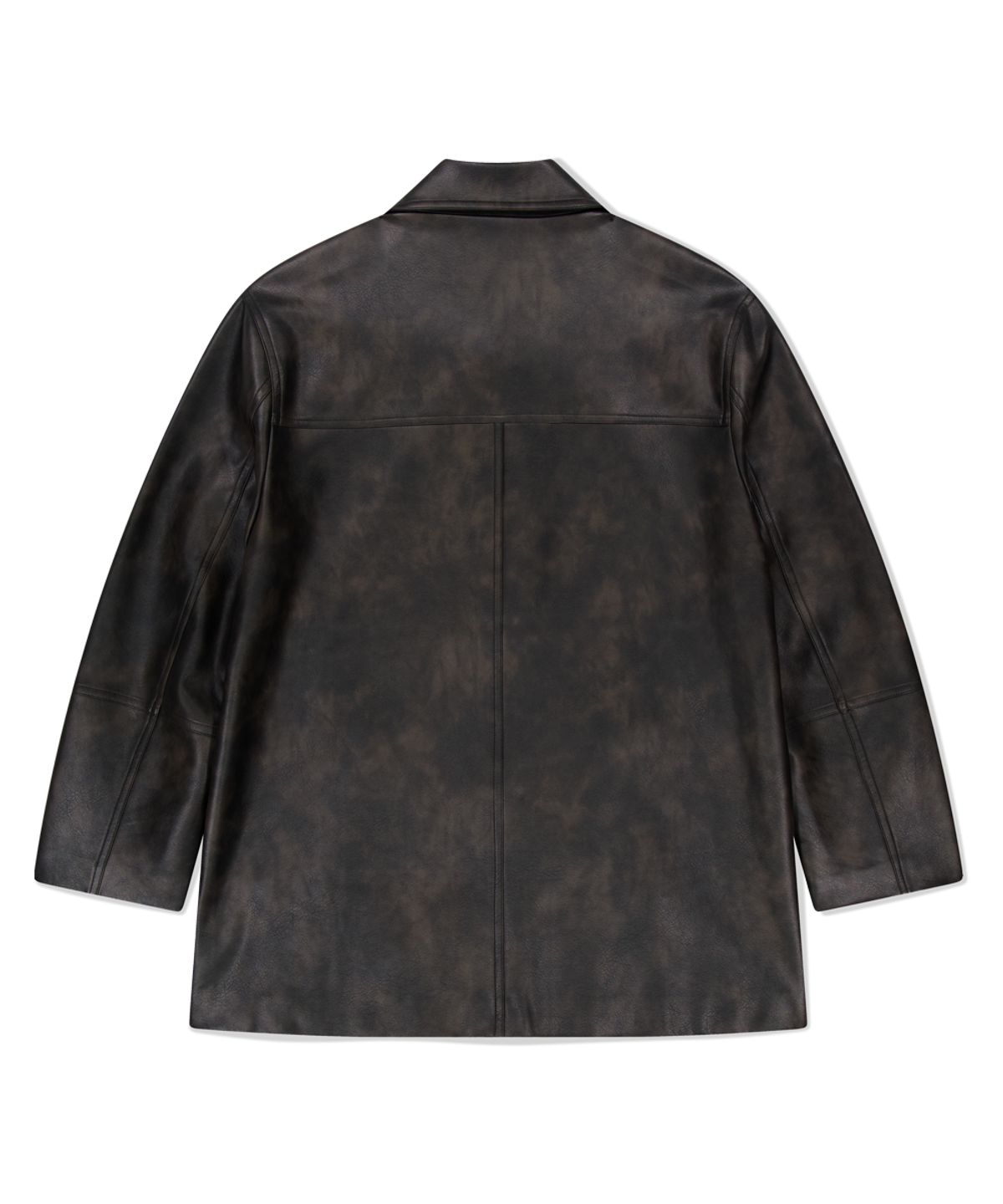 마하그리드(MAHAGRID) FAUX LEATHER CARCOAT WASHED BLACK(MG2FFMC840A)