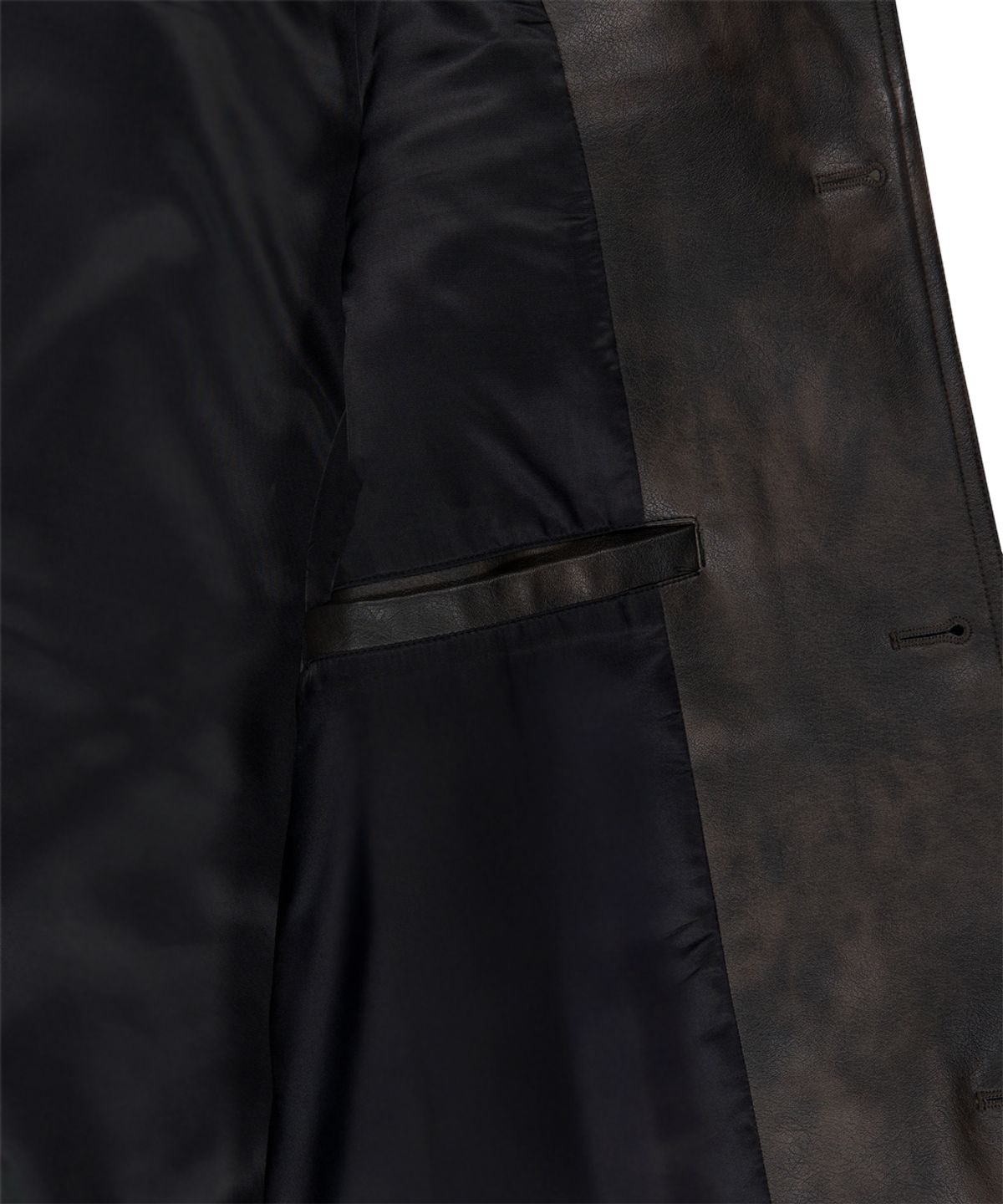 마하그리드(MAHAGRID) FAUX LEATHER CARCOAT WASHED BLACK(MG2FFMC840A)