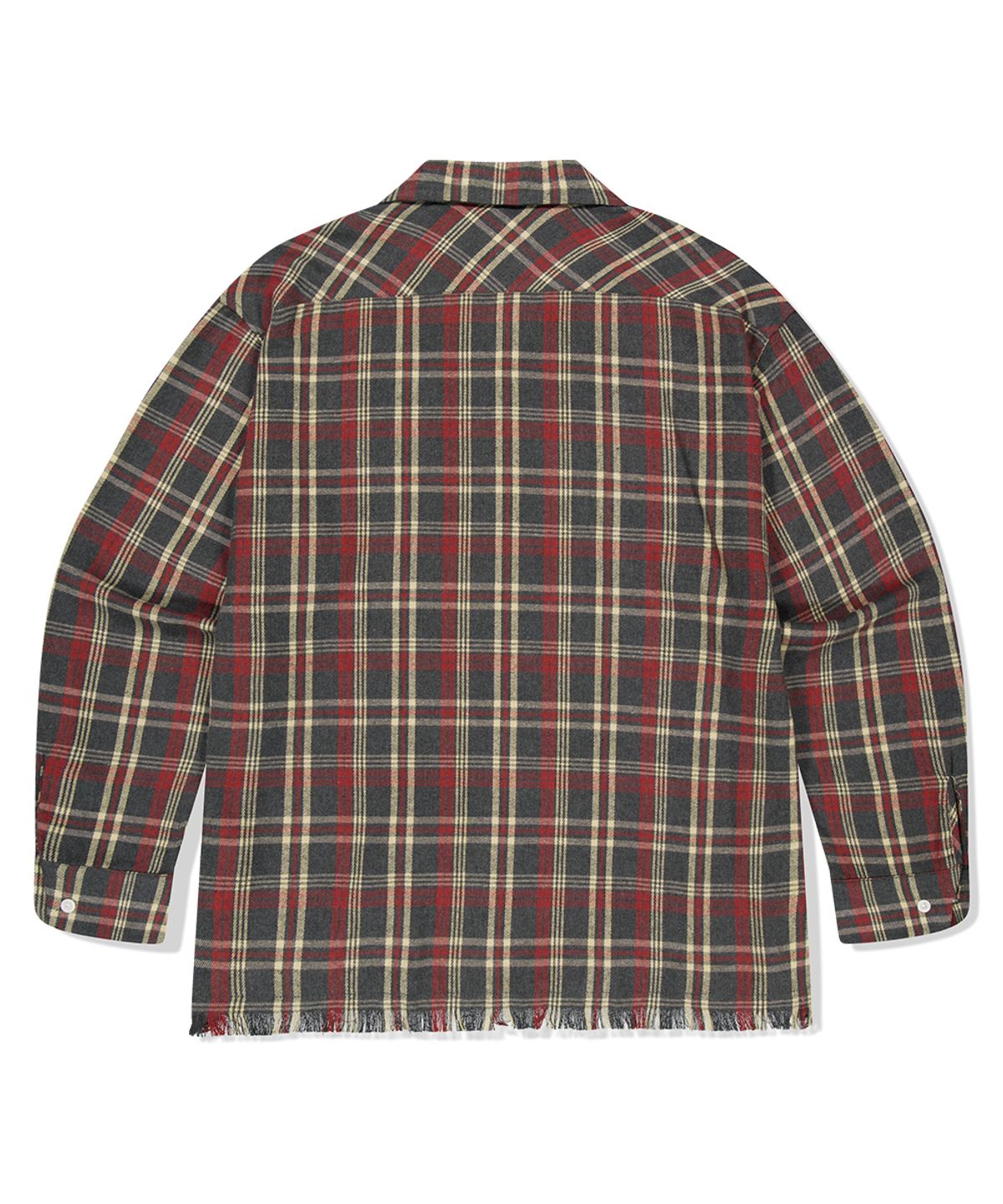 마하그리드(MAHAGRID) CUT OFF FLANNEL CHECK SHIRT CHARCOAL(MG2FFMW320A)