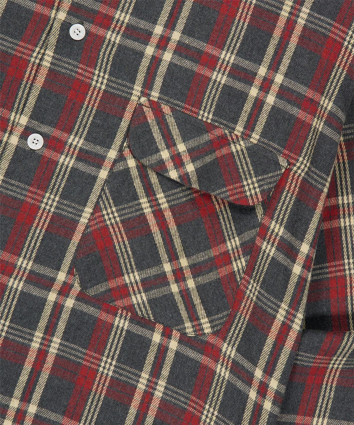 마하그리드(MAHAGRID) CUT OFF FLANNEL CHECK SHIRT CHARCOAL(MG2FFMW320A)