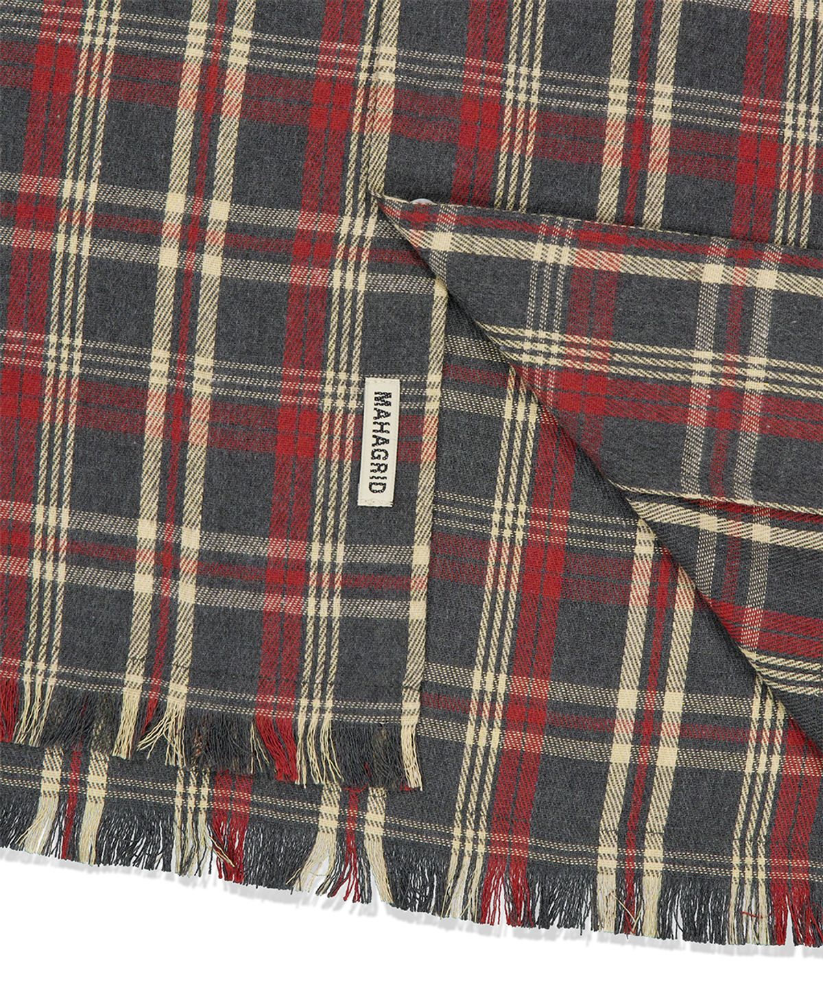 마하그리드(MAHAGRID) CUT OFF FLANNEL CHECK SHIRT CHARCOAL(MG2FFMW320A)
