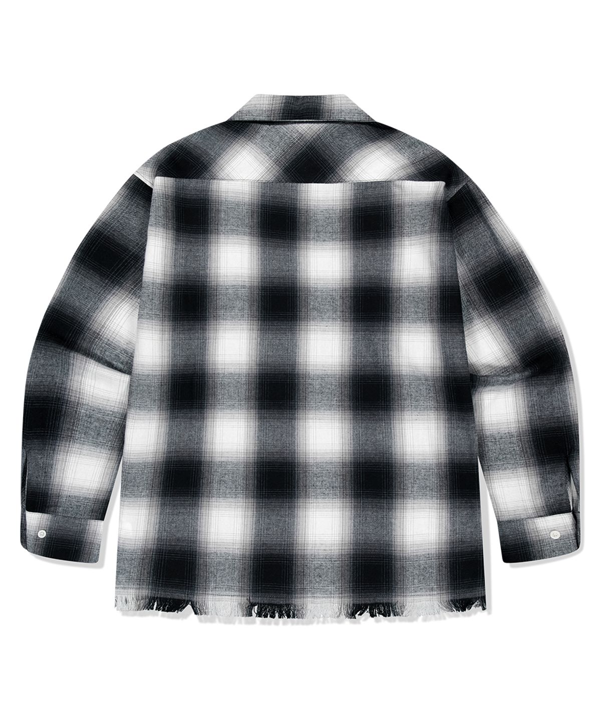 마하그리드(MAHAGRID) CUT OFF FLANNEL CHECK SHIRT BLACK(MG2FFMW321A)