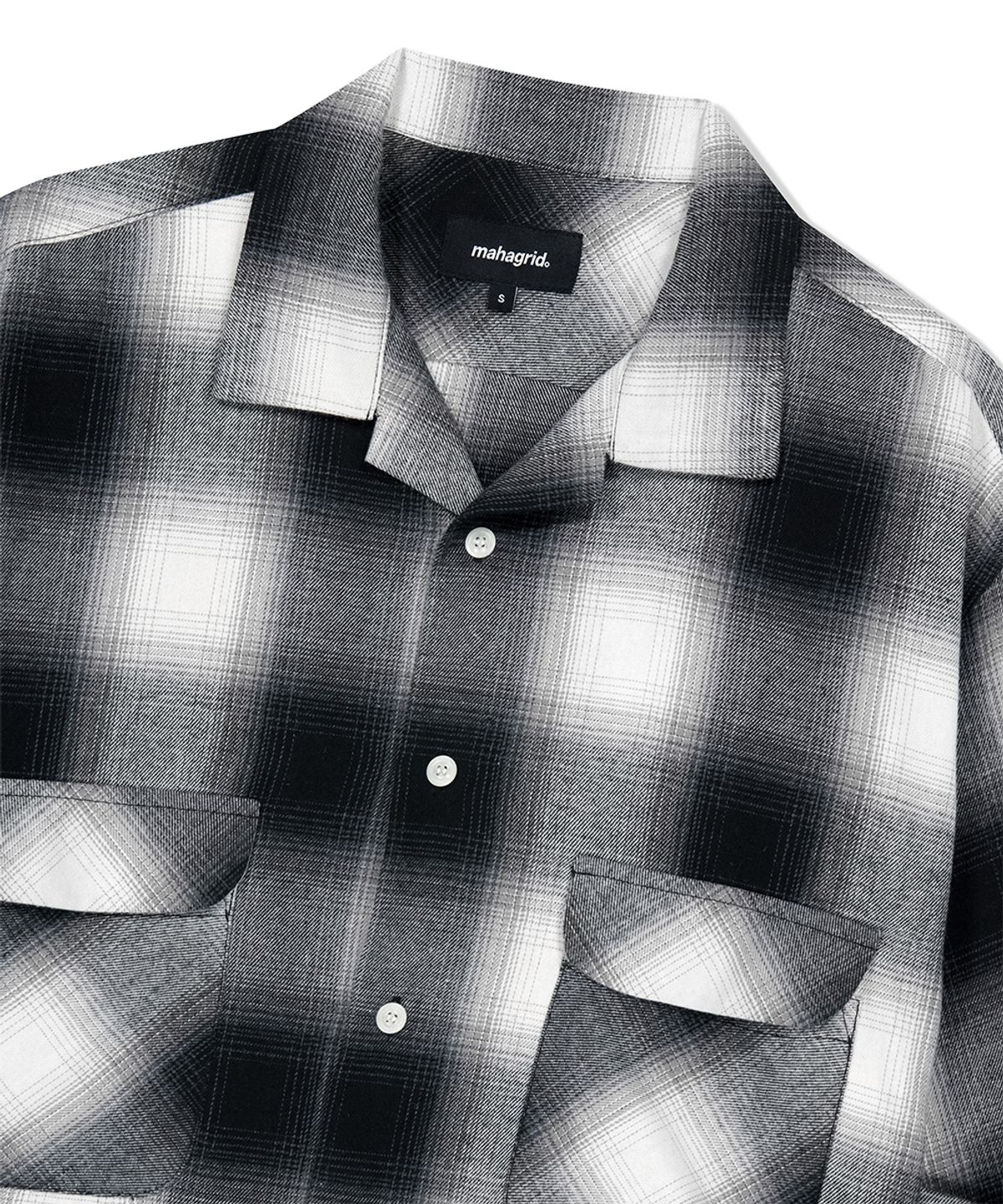 마하그리드(MAHAGRID) CUT OFF FLANNEL CHECK SHIRT BLACK(MG2FFMW321A)