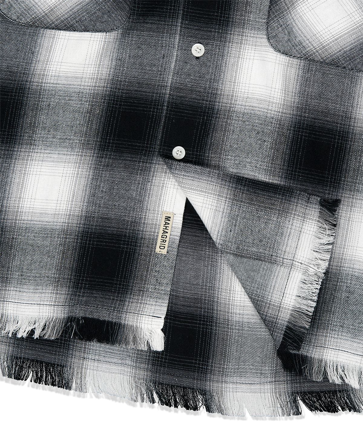 마하그리드(MAHAGRID) CUT OFF FLANNEL CHECK SHIRT BLACK(MG2FFMW321A)