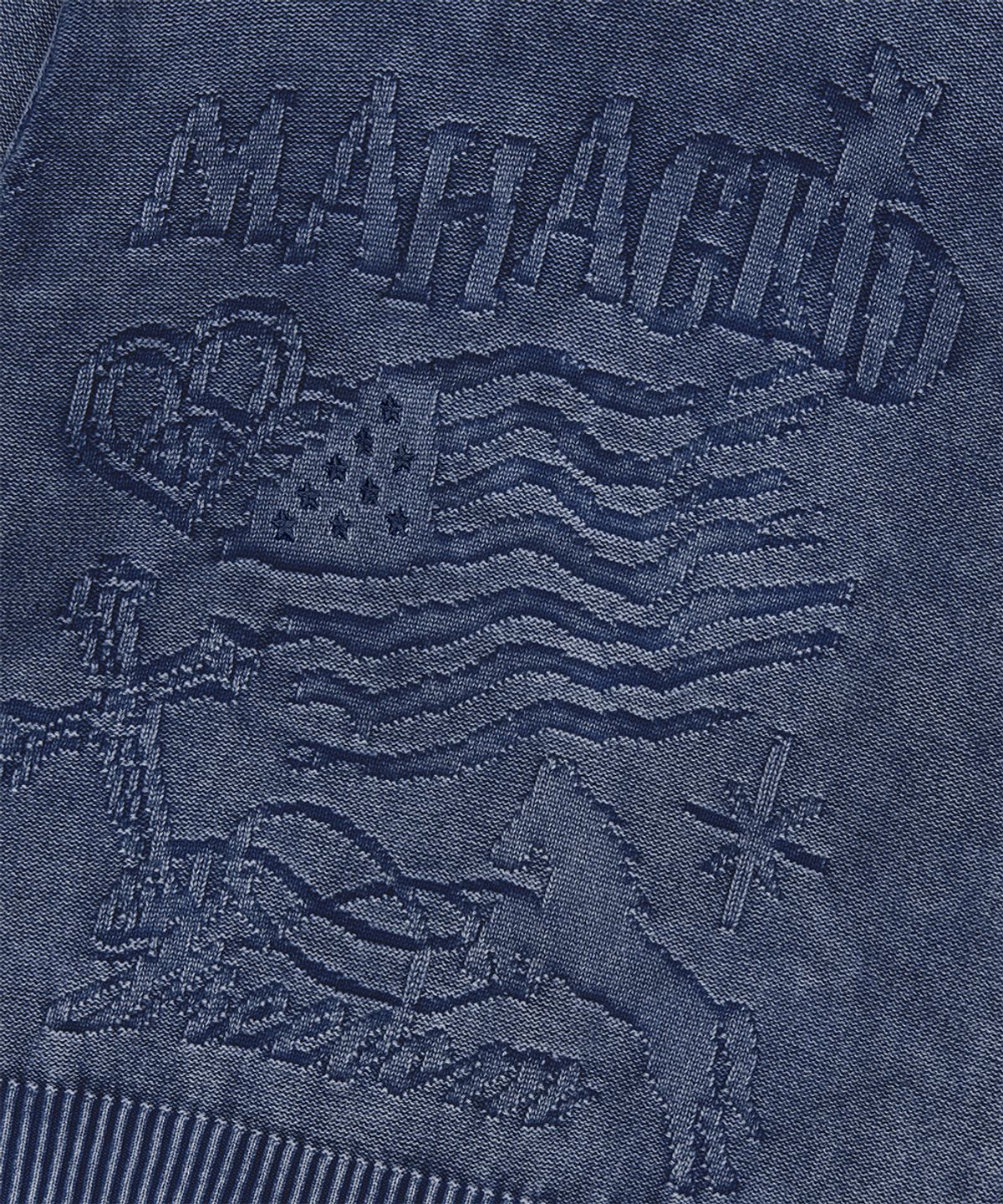 마하그리드(MAHAGRID) PIGMENT FLAG KNIT SWEATER BLUE(MG2FFMK602A)