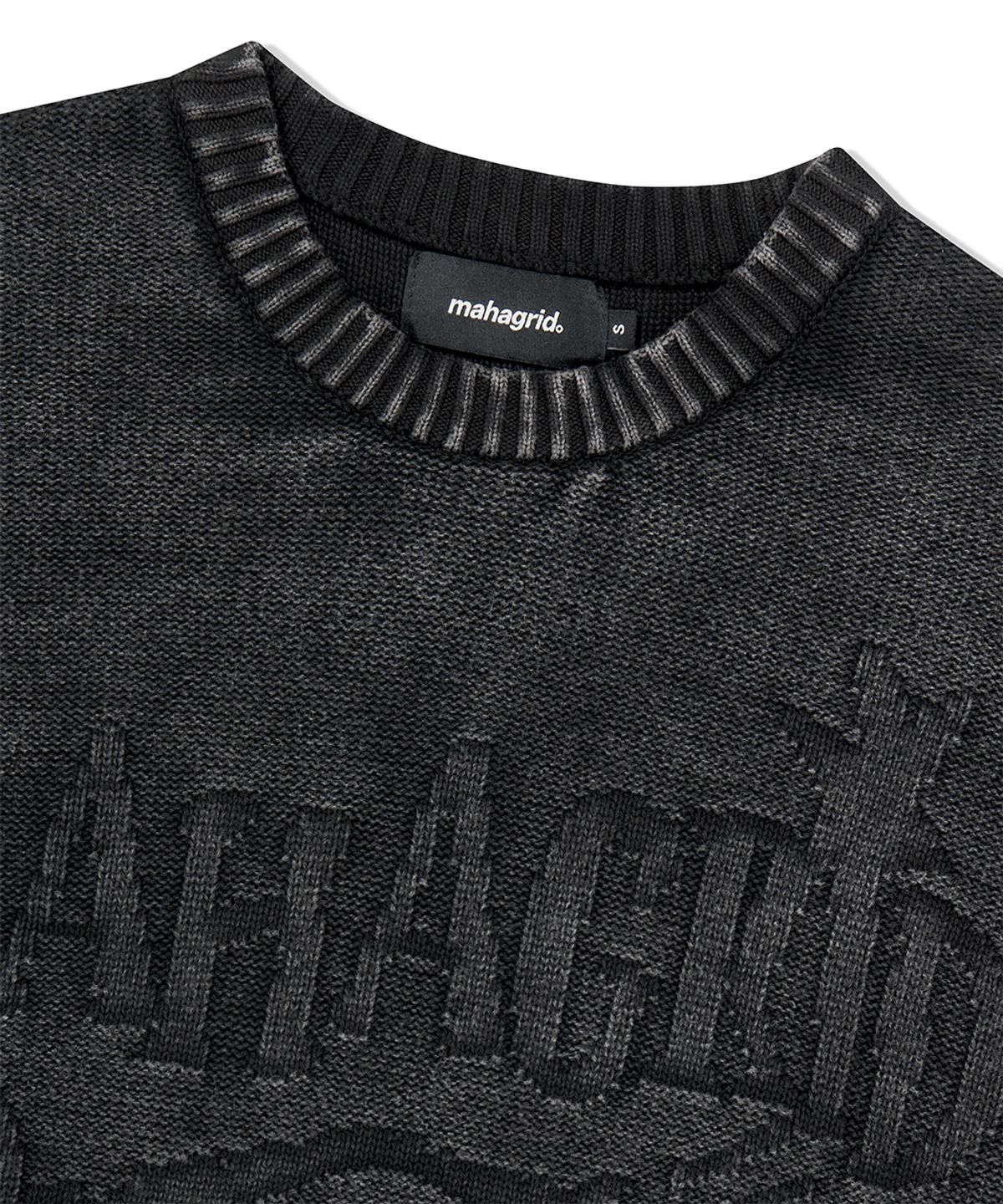 마하그리드(MAHAGRID) PIGMENT FLAG KNIT SWEATER BLACK(MG2FFMK602A)