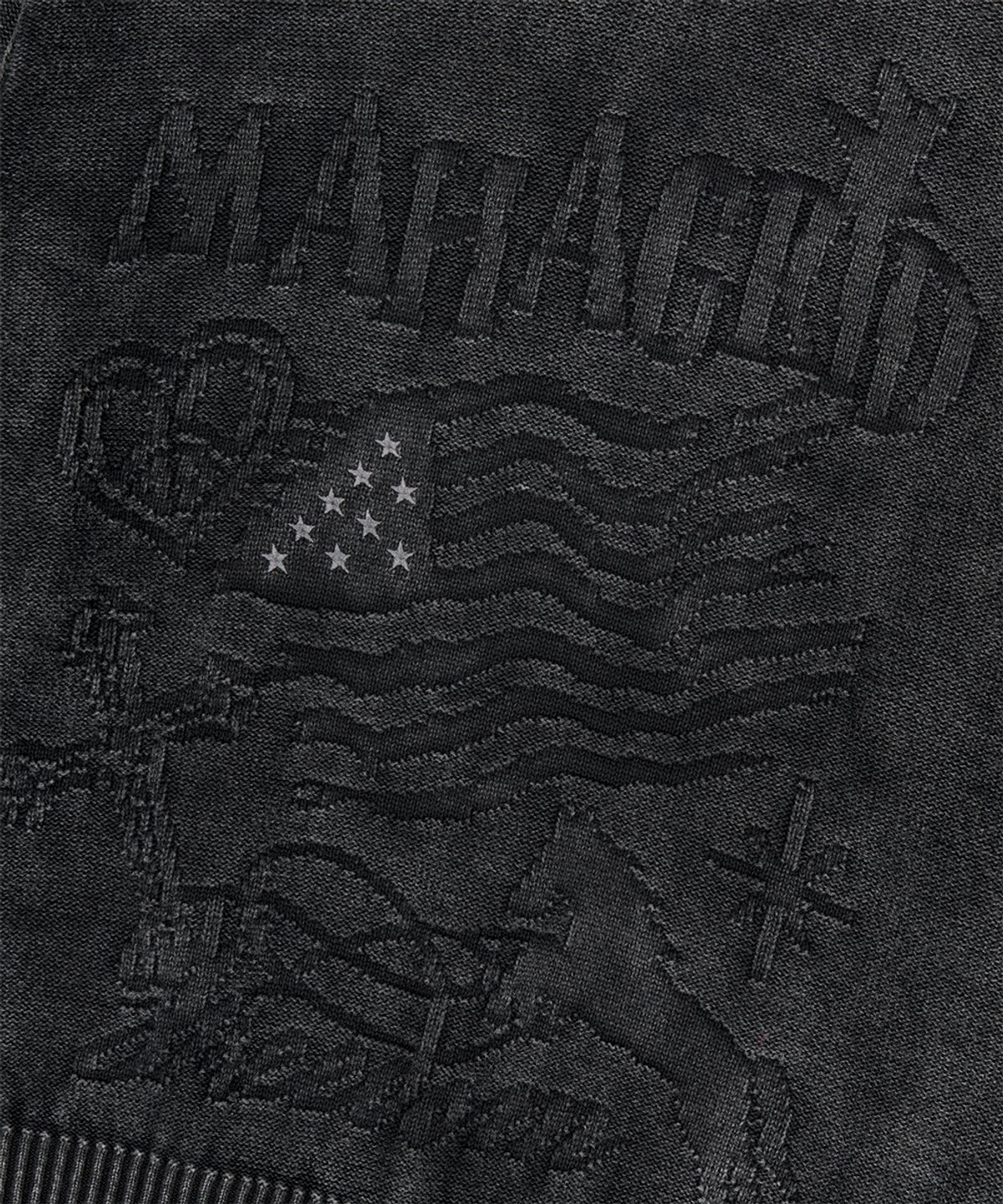 마하그리드(MAHAGRID) PIGMENT FLAG KNIT SWEATER BLACK(MG2FFMK602A)