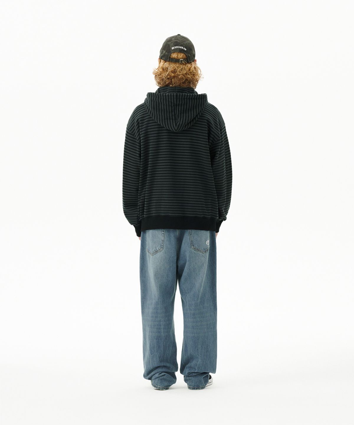 마하그리드(MAHAGRID) EMPTY STRIPE ZIP UP HOODIE BLACK(MG2FFMM498A)