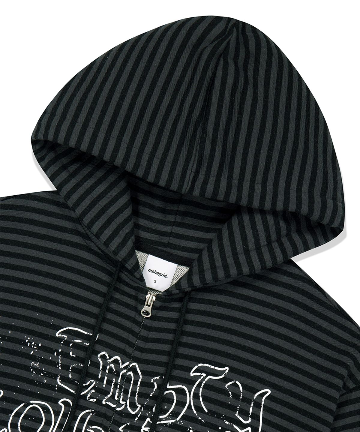 마하그리드(MAHAGRID) EMPTY STRIPE ZIP UP HOODIE BLACK(MG2FFMM498A)