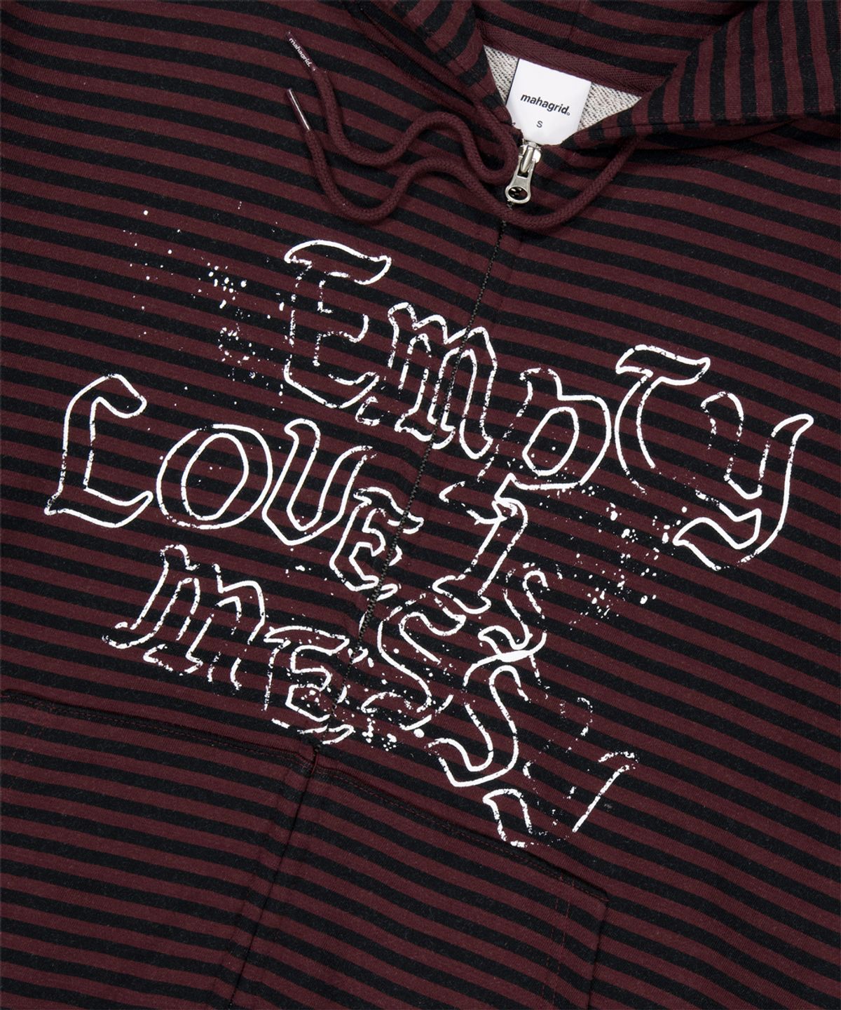 마하그리드(MAHAGRID) EMPTY STRIPE ZIP UP HOODIE BURGUNDY(MG2FFMM498A)