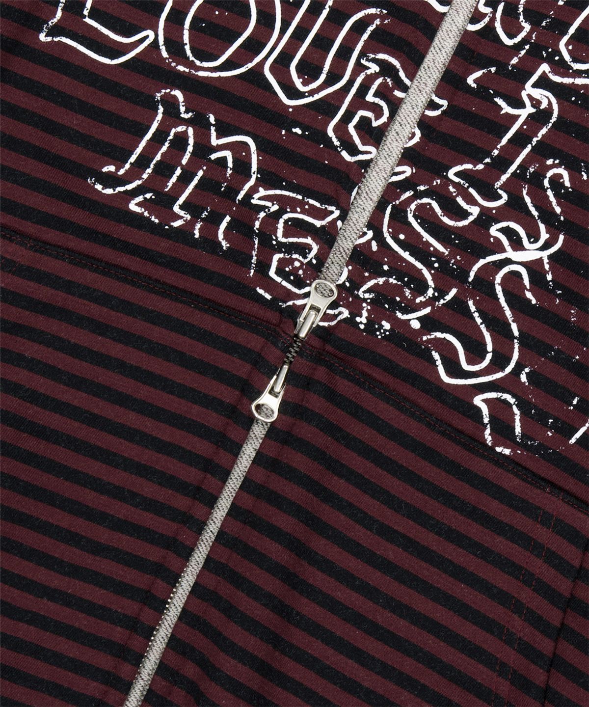 마하그리드(MAHAGRID) EMPTY STRIPE ZIP UP HOODIE BURGUNDY(MG2FFMM498A)