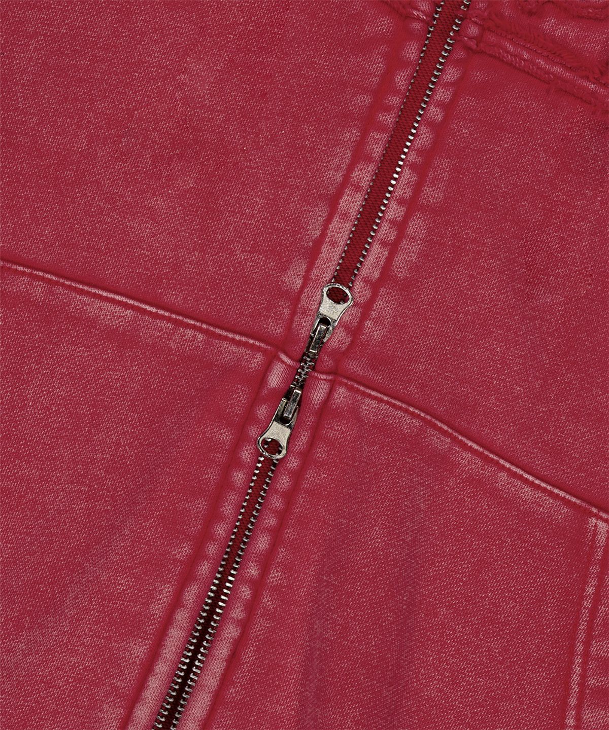 마하그리드(MAHAGRID) WASHED CUT OFF APPLIQUE HOOD ZIP UP RED(MG2FFMM496A)