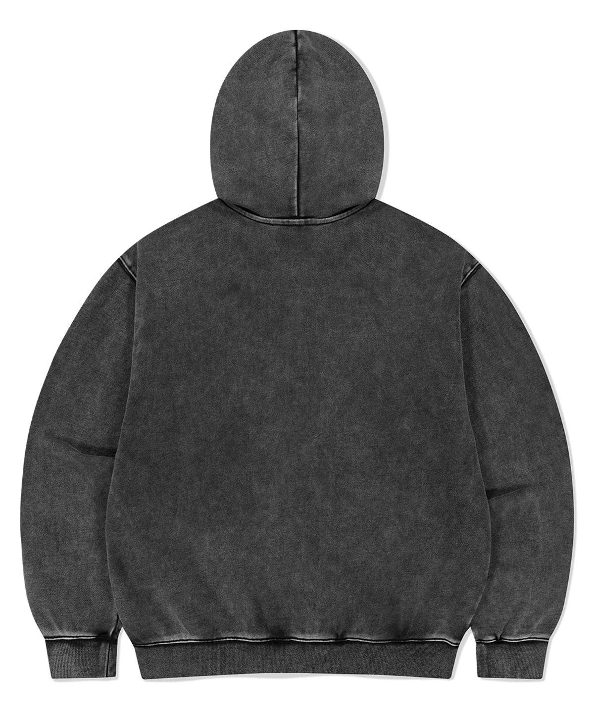 마하그리드(MAHAGRID) WASHED CUT OFF APPLIQUE HOOD ZIP UP BLACK(MG2FFMM496A)