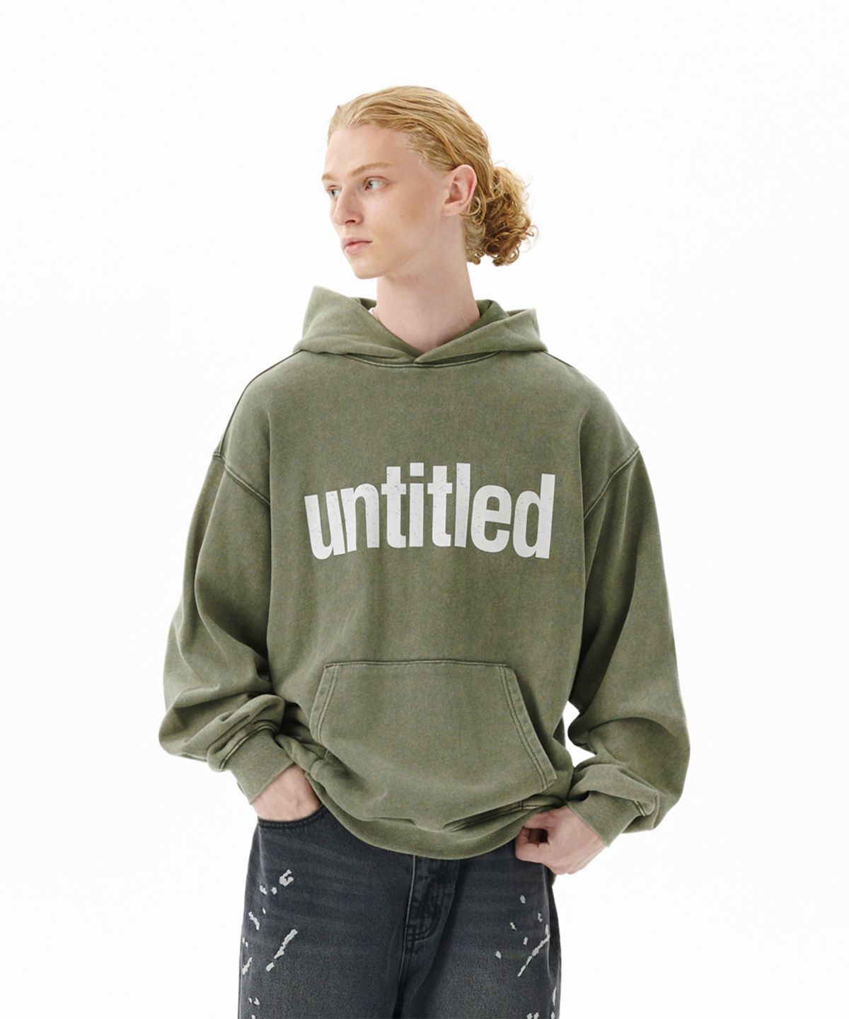 마하그리드(MAHAGRID) FADED UNTITLED HOODIE KHAKI(MG2FFMM410A)