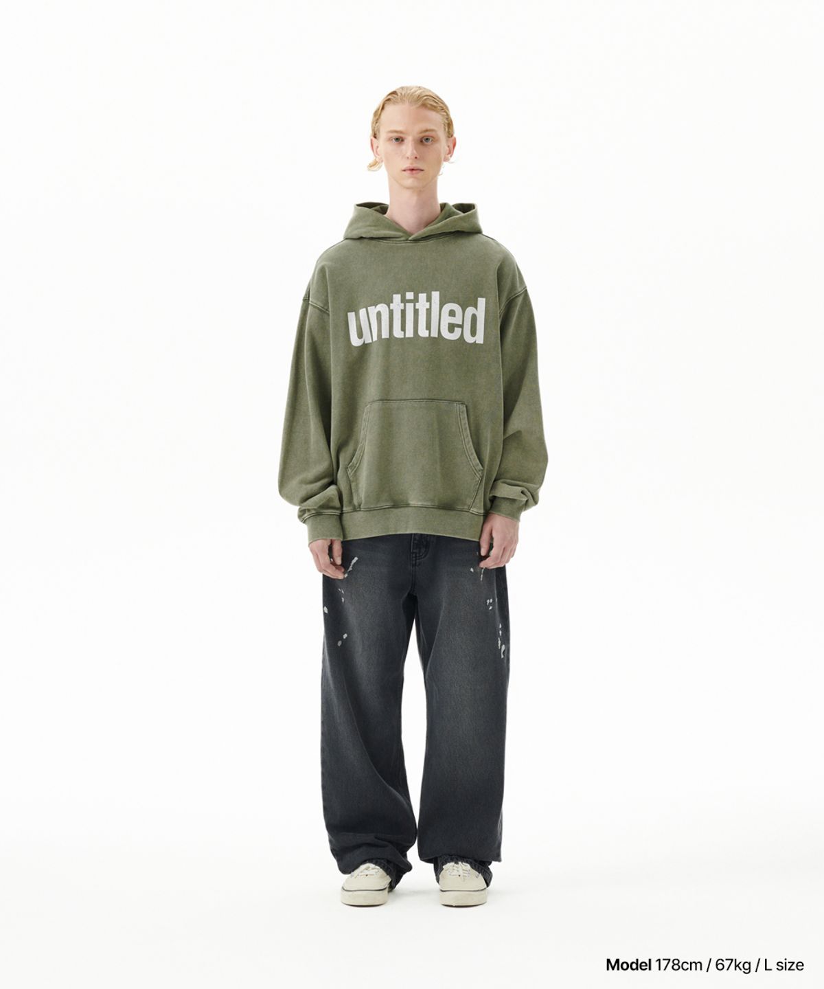 마하그리드(MAHAGRID) FADED UNTITLED HOODIE KHAKI(MG2FFMM410A)