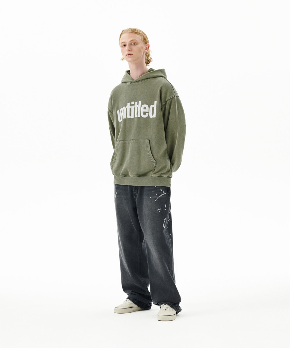 마하그리드(MAHAGRID) FADED UNTITLED HOODIE KHAKI(MG2FFMM410A)
