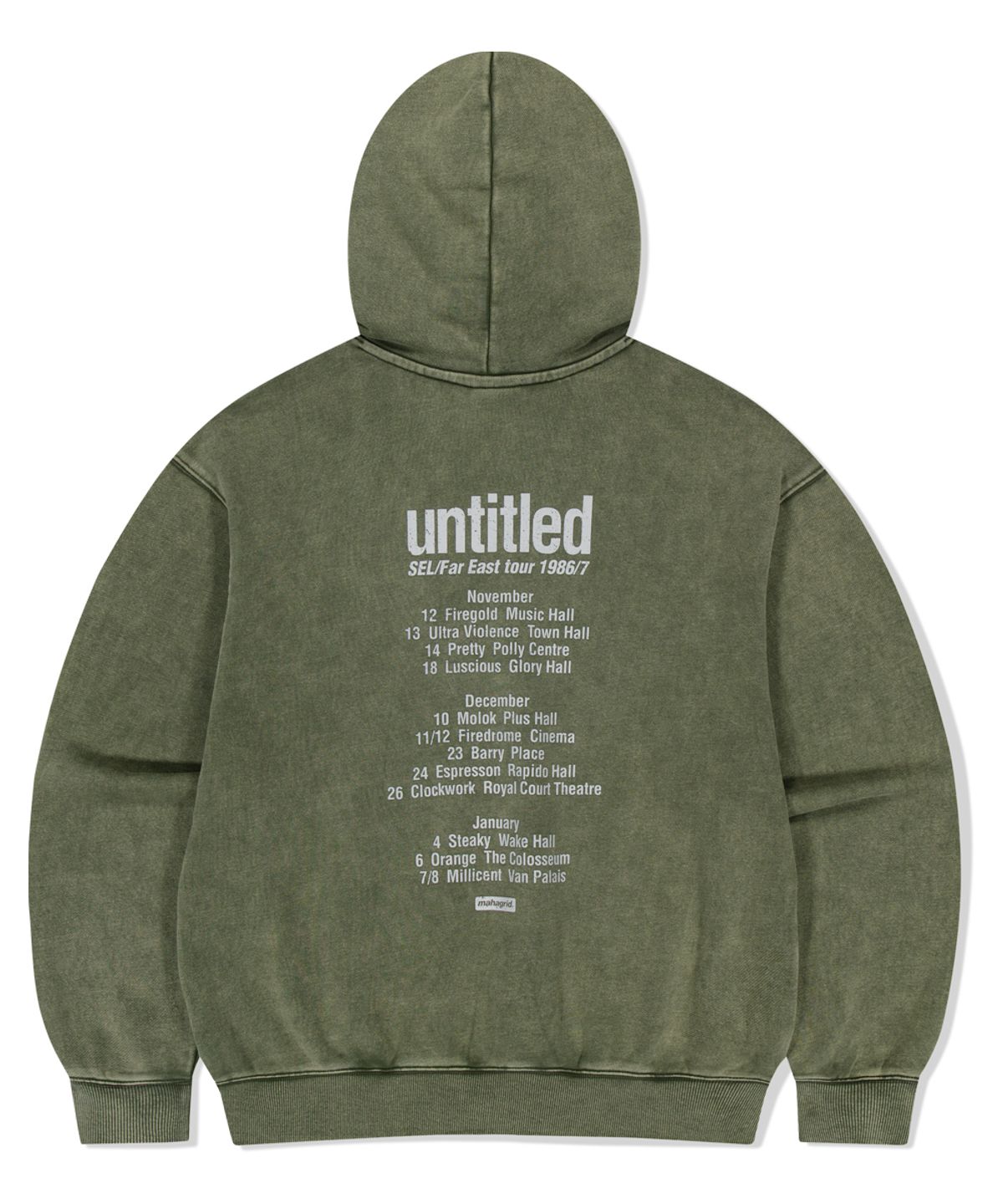 마하그리드(MAHAGRID) FADED UNTITLED HOODIE KHAKI(MG2FFMM410A)