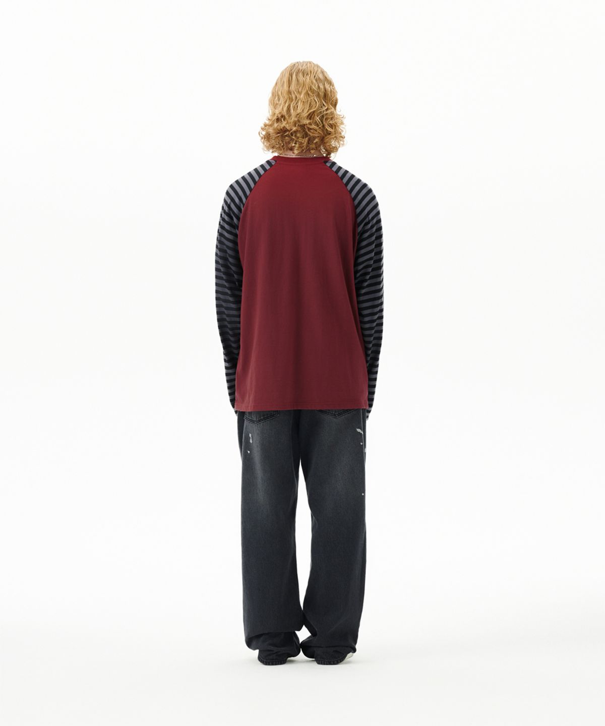 마하그리드(MAHAGRID) ROCK STAR RAGLAN STRIPE LS TEE BURGUNDY(MG2FFMT570A)