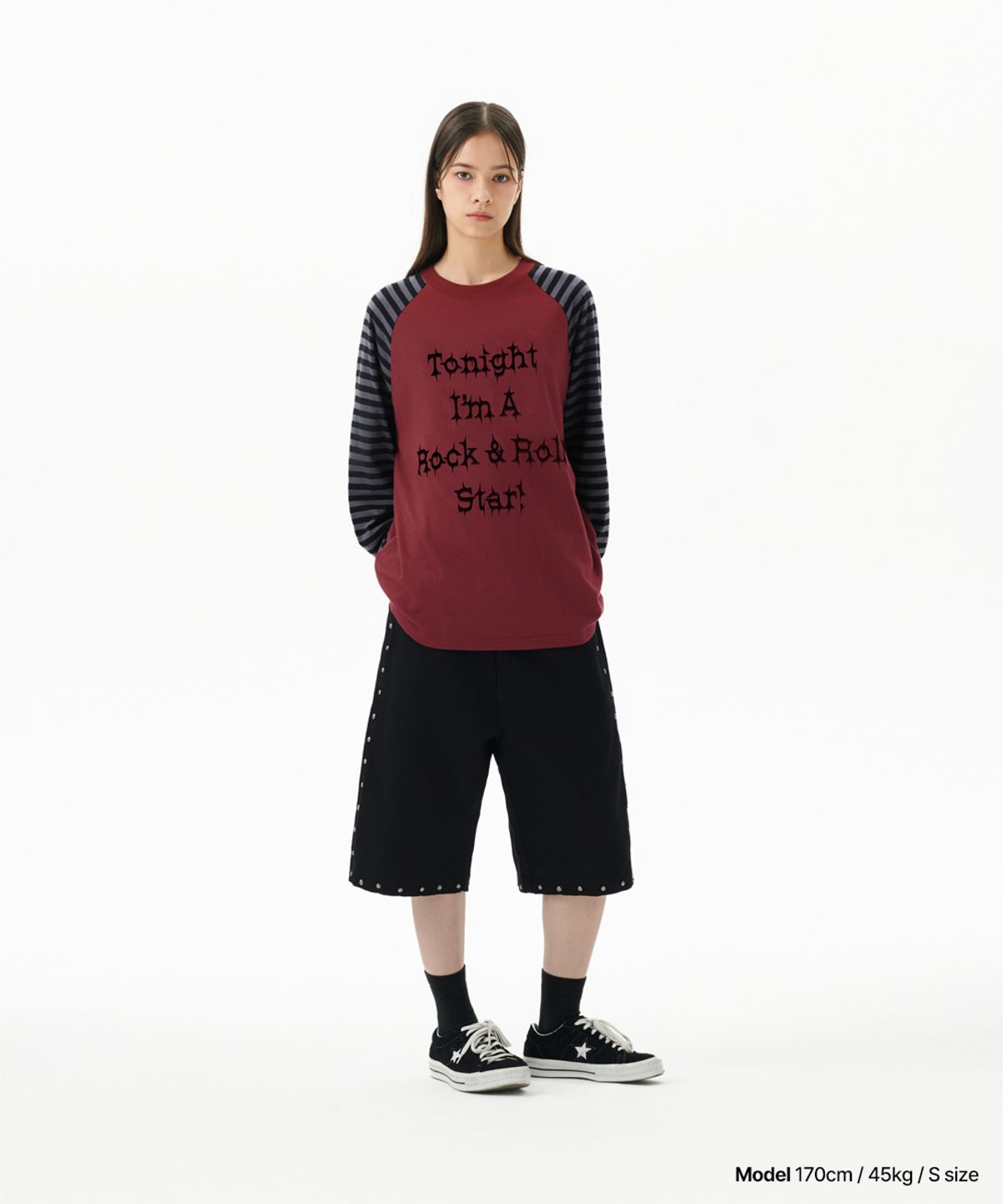 마하그리드(MAHAGRID) ROCK STAR RAGLAN STRIPE LS TEE BURGUNDY(MG2FFMT570A)