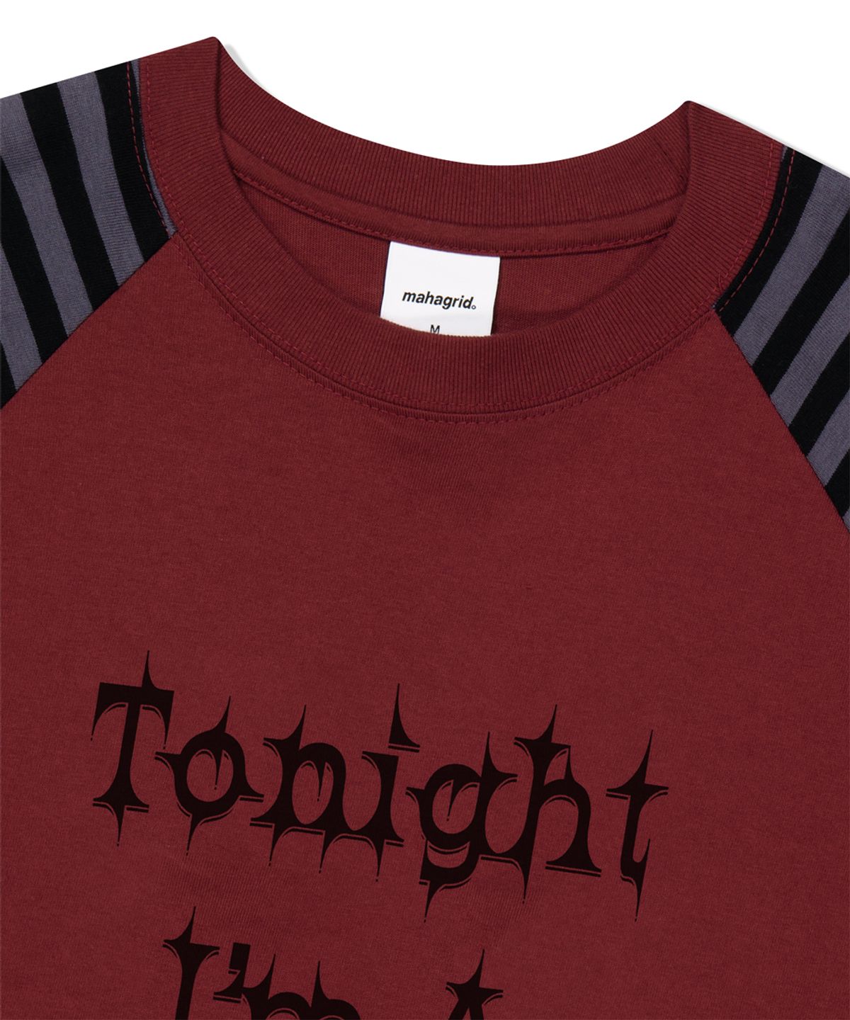 마하그리드(MAHAGRID) ROCK STAR RAGLAN STRIPE LS TEE BURGUNDY(MG2FFMT570A)